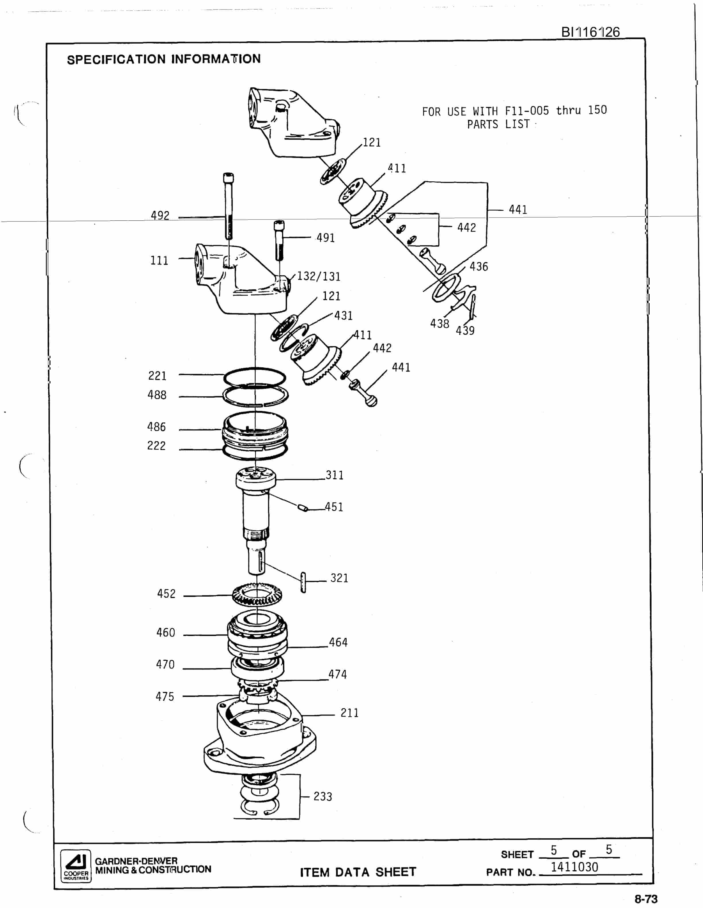 Bucyrus SCH2500, SCH2500A Hydra-Trac Self Contained Hydraulic Track Drill Parts Catalog BI116126-4