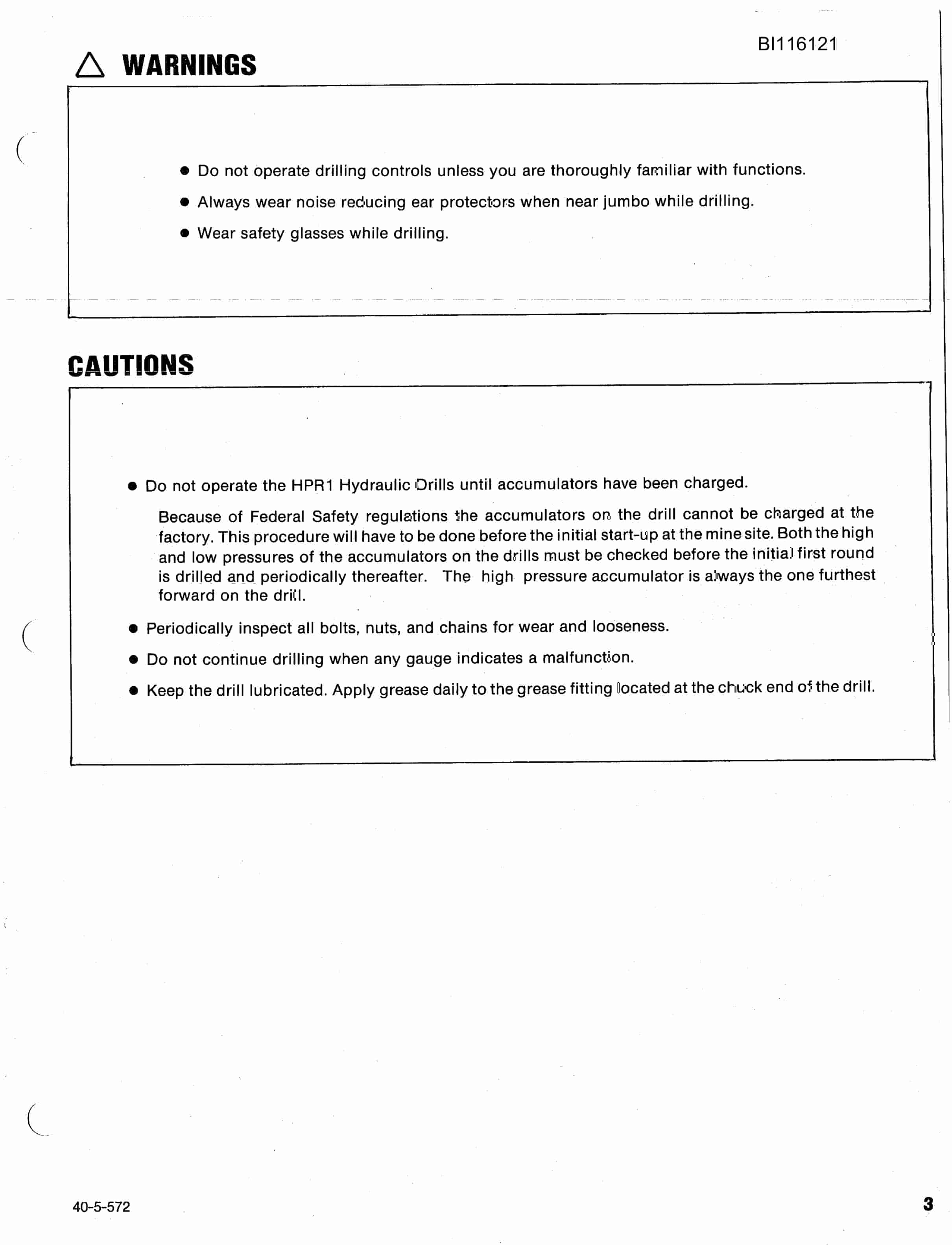 Bucyrus SCH3500A Hydra-Trac Self Contained Hydraulic Drill Carrier Parts Catalog BI116121-2