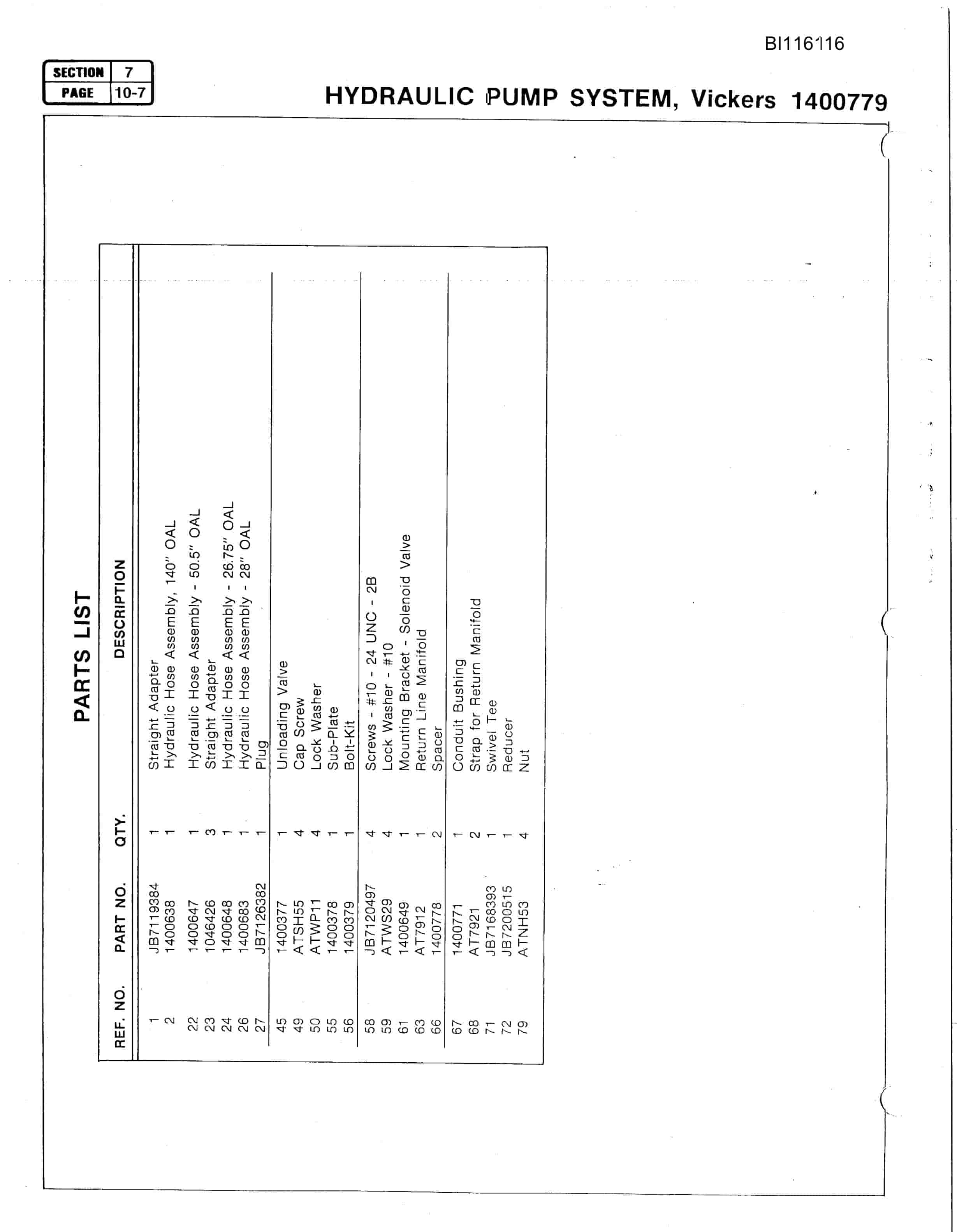 Bucyrus SCH3500AV Hydra-Trac Parts Catalog BI116116-5