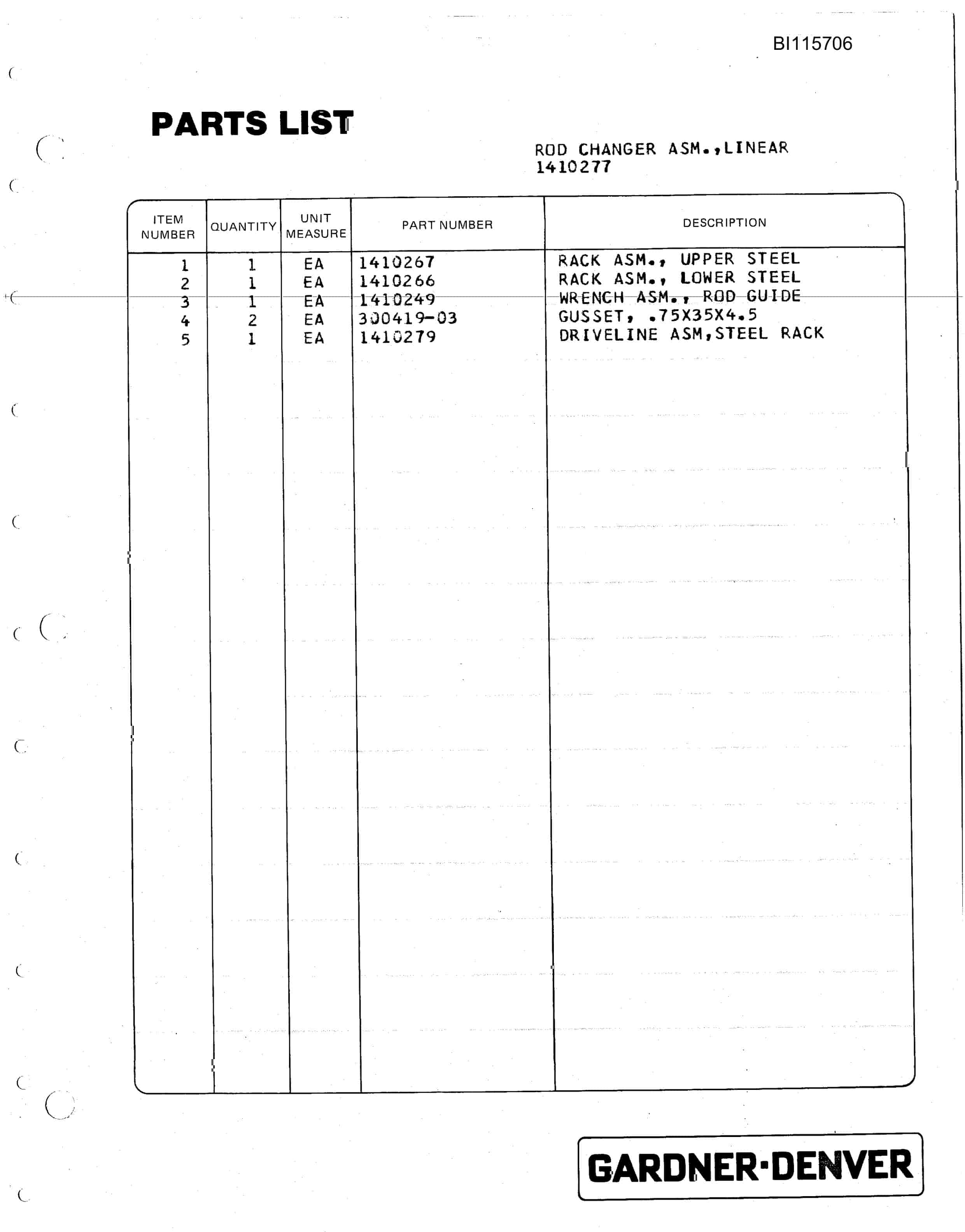 Bucyrus SCH3500BV Parts Catalog BI115706-3