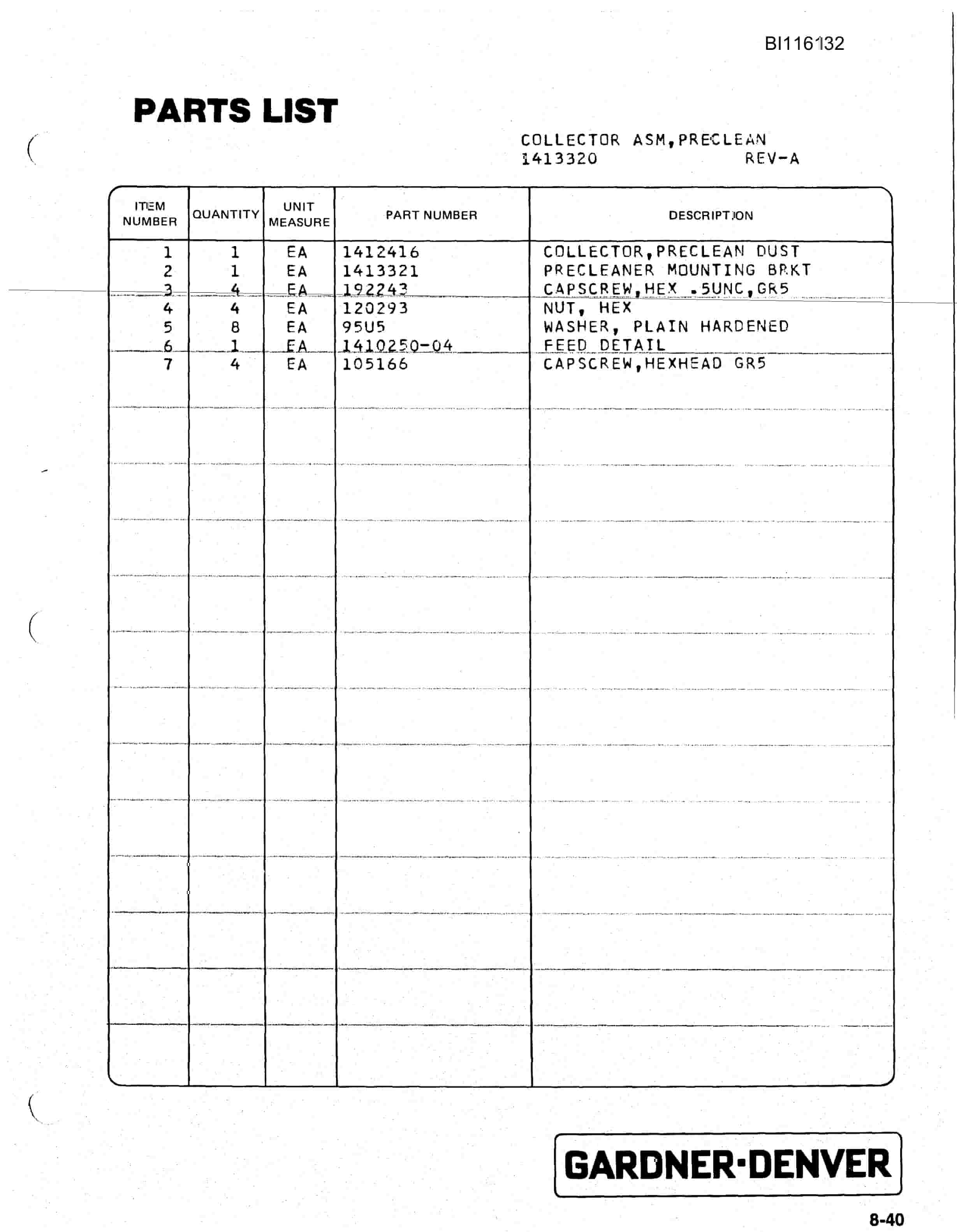 Bucyrus SCH3500BV1 Hydra-Trac Parts Catalog BI116132-3