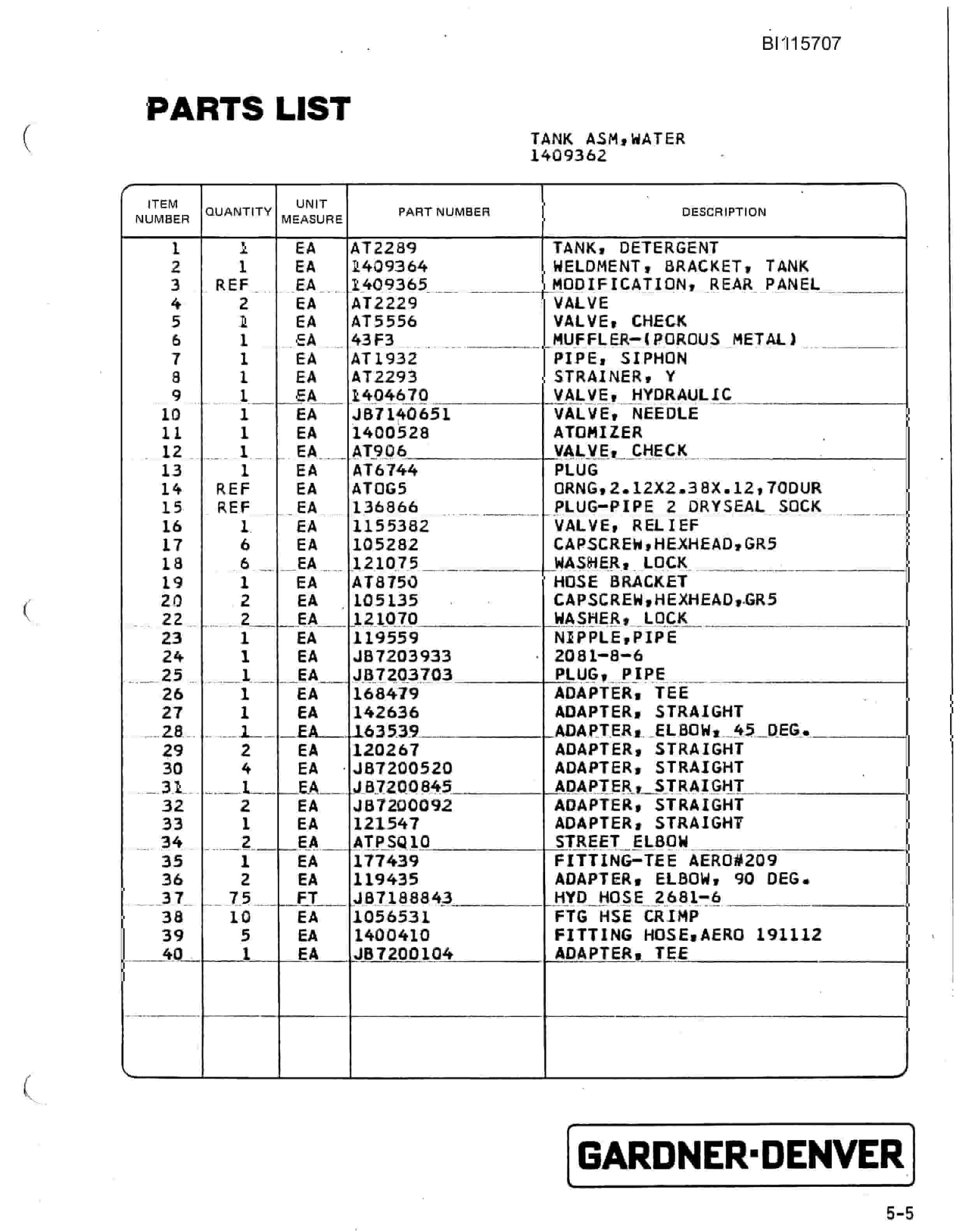 Bucyrus SCH3500BV1 Hydra-Trac Self Contained Hydraulic Track Drill Parts Catalog BI115707-2