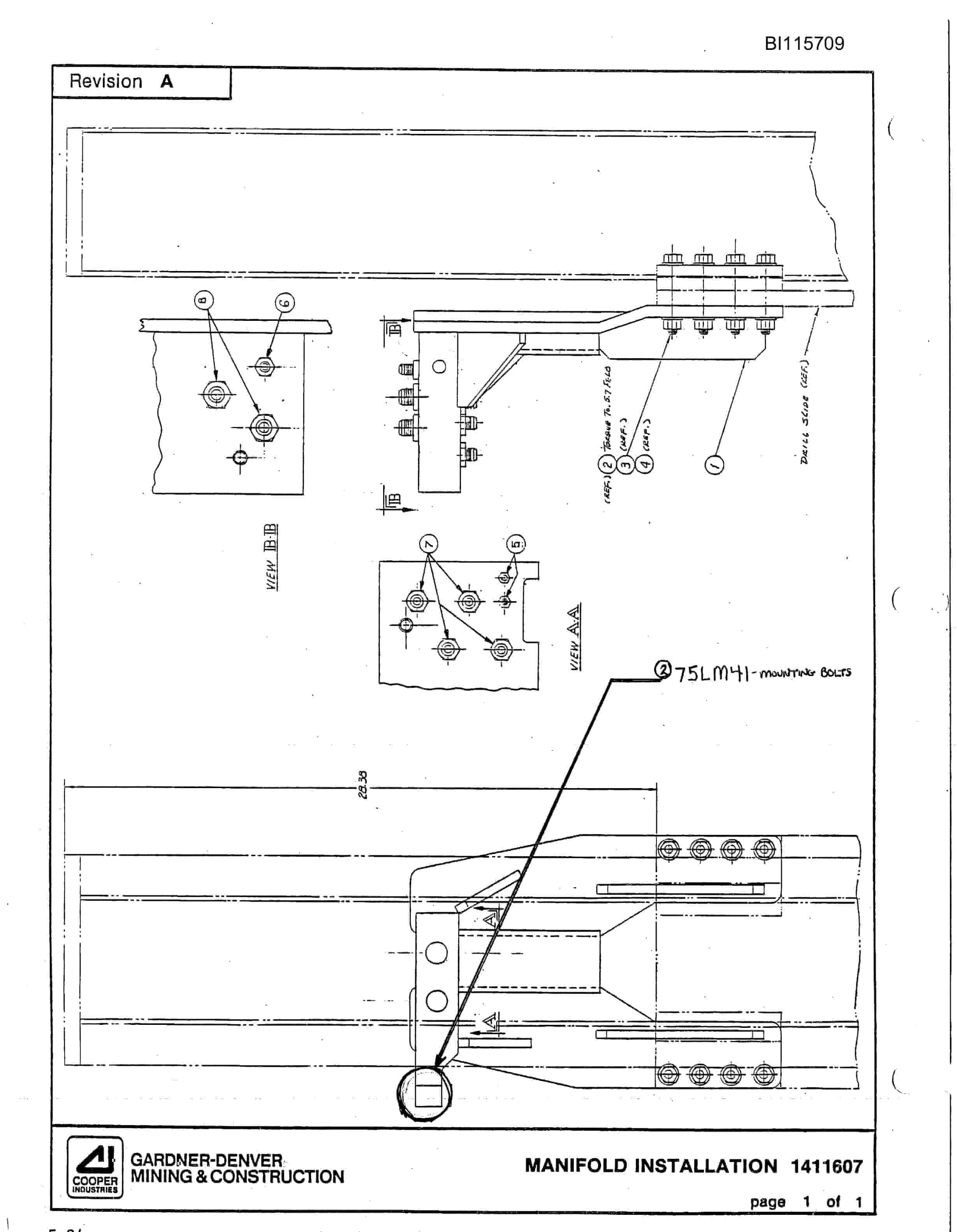 Bucyrus SCH3500BV1 Hydra-Trac Self Contained Hydraulic Track Drill Parts Catalog BI115709-2