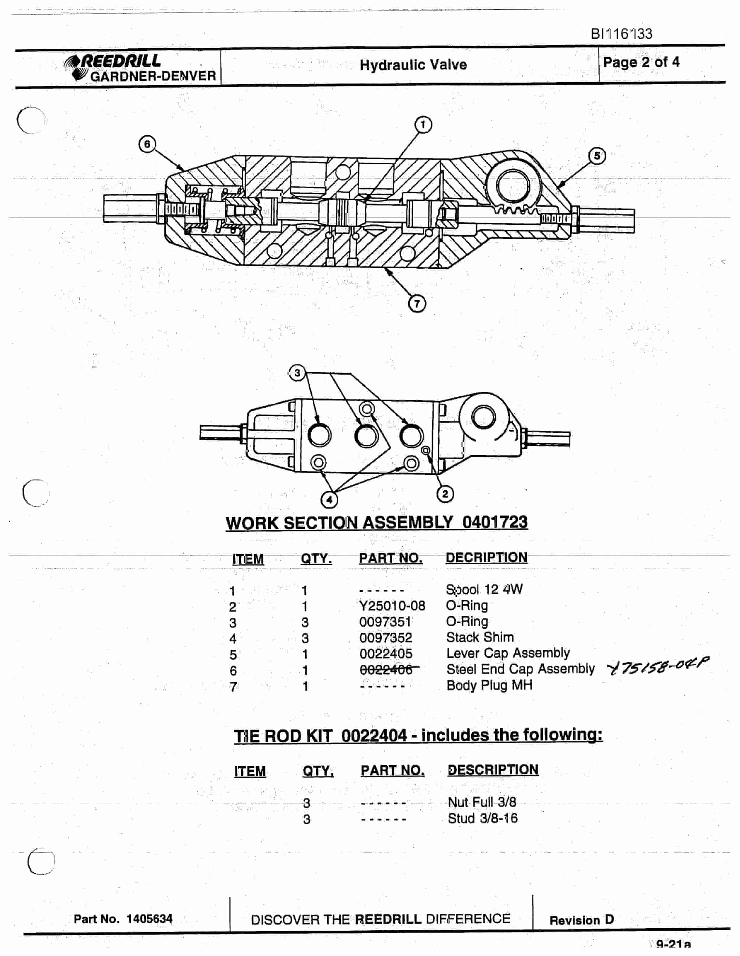 Bucyrus SCH3500BV1 Hydra-Trac Self Contained Hydraulic Track Drill Parts Catalog BI116133-5