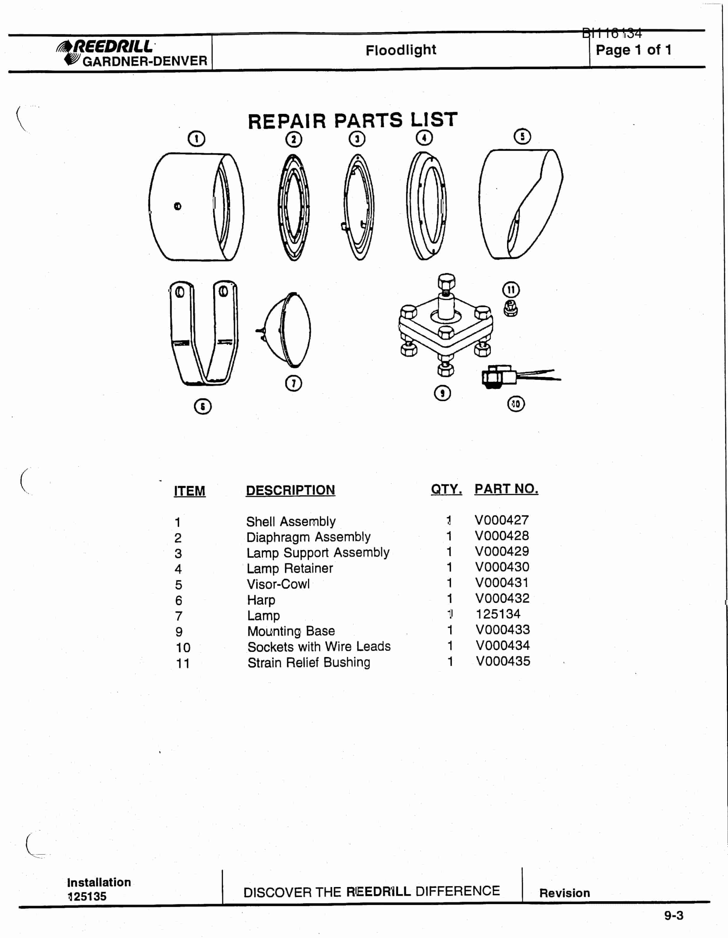 Bucyrus SCH3500BV1 Hydra-Trac Self Contained Hydraulic Track Drill Parts Catalog BI116134-3