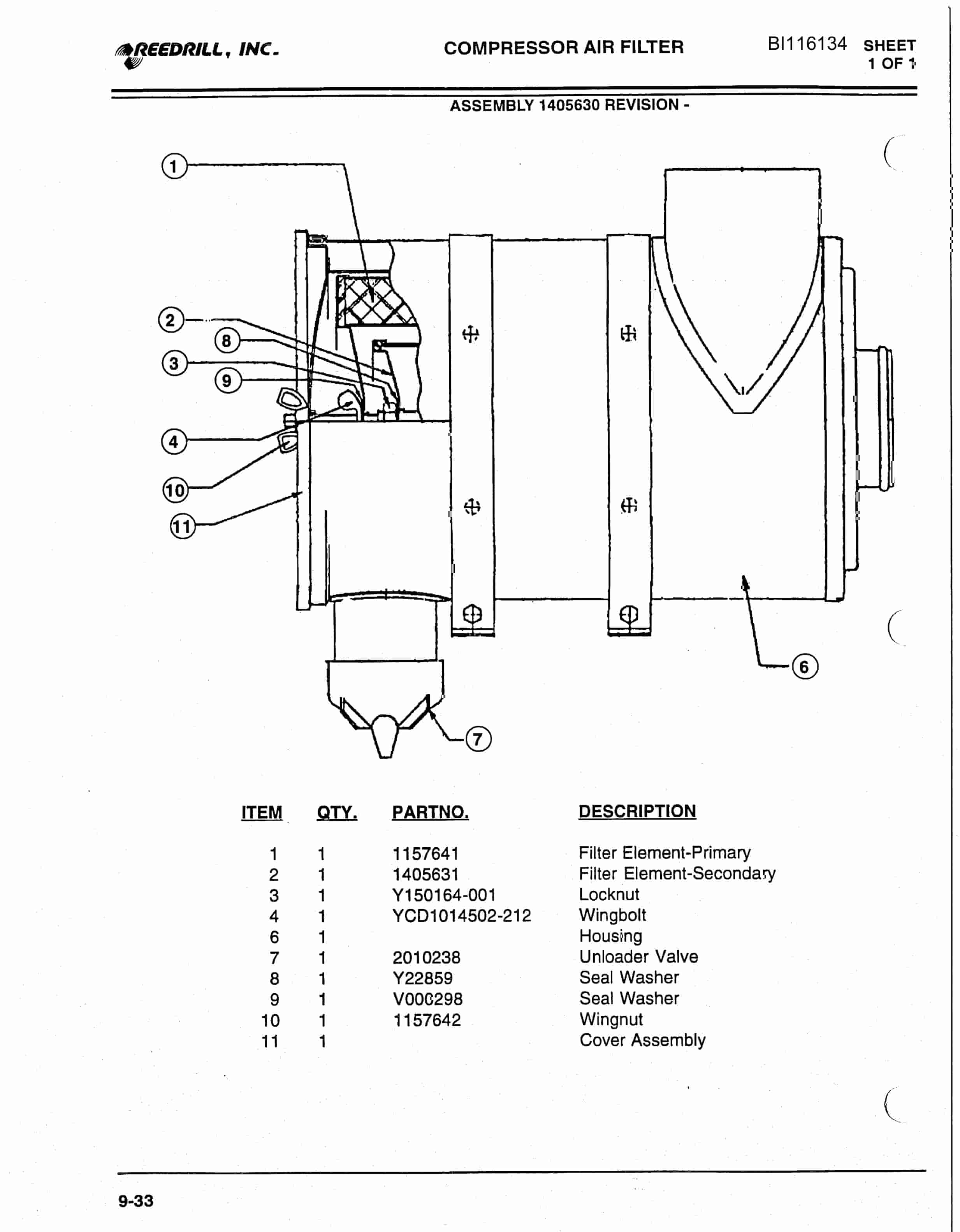 Bucyrus SCH3500BV1 Hydra-Trac Self Contained Hydraulic Track Drill Parts Catalog BI116134-4