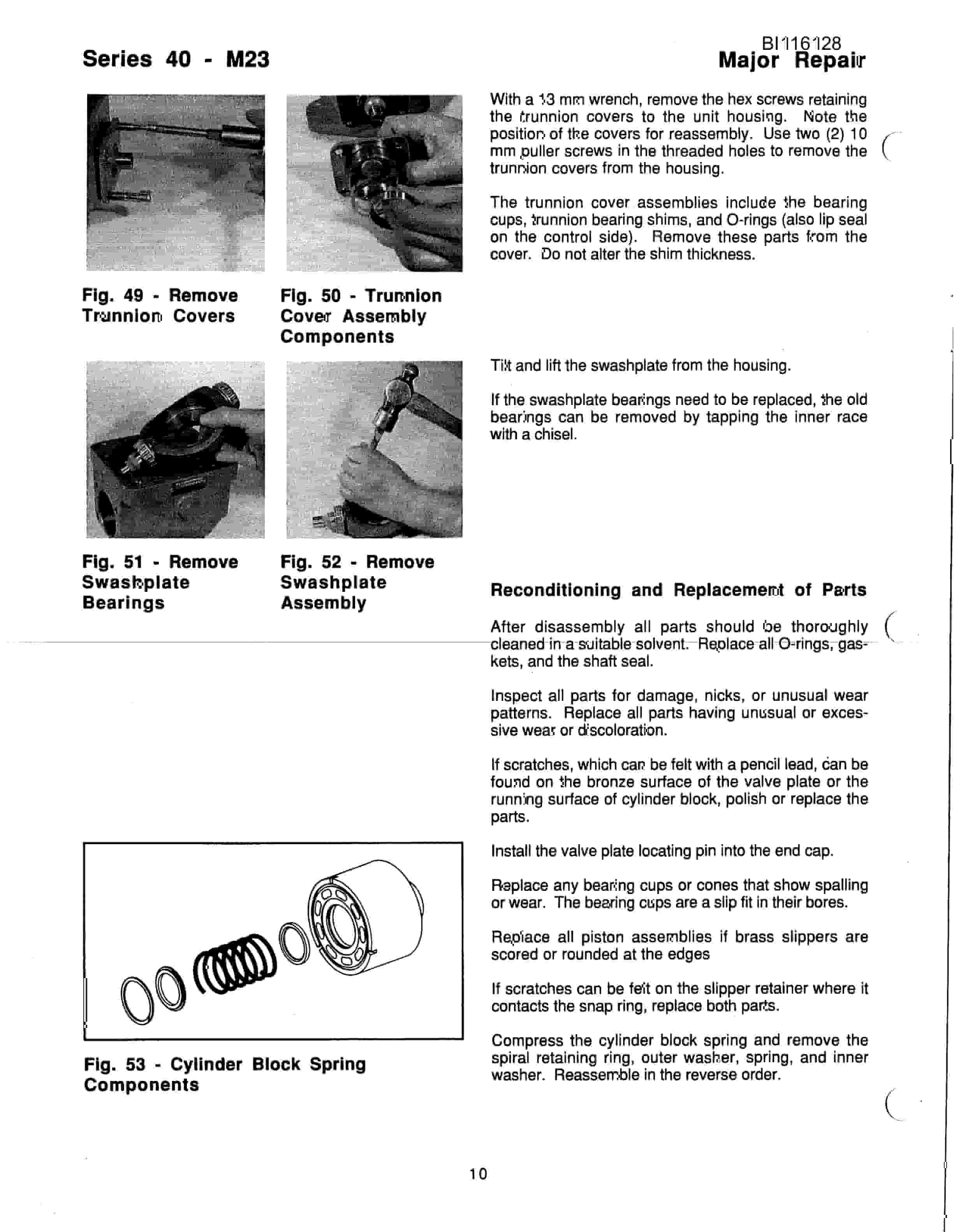 Bucyrus SCH4500 Hydra-Trac Self Contained Hydraulic Track Drill Parts Catalog BI116128-2
