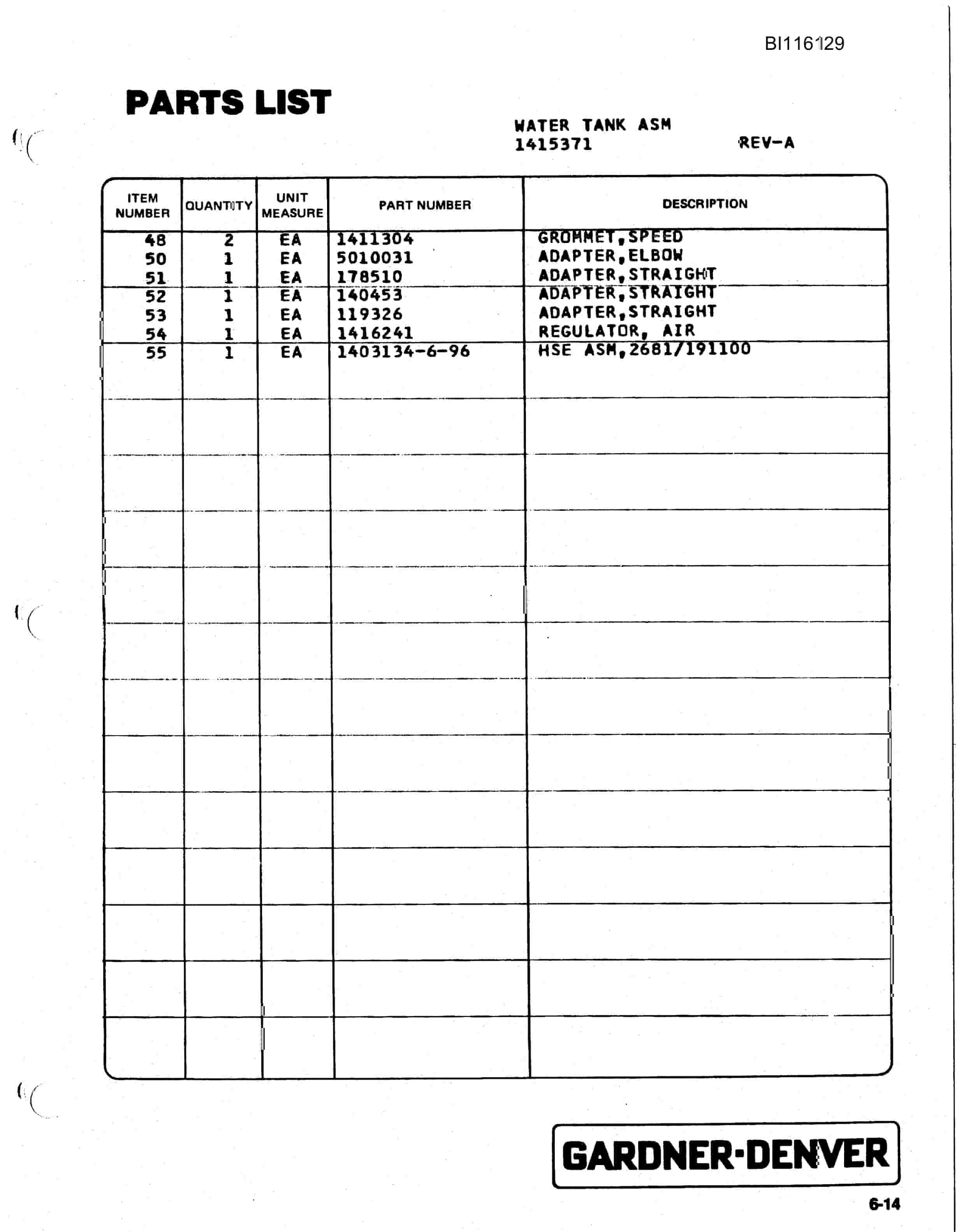 Bucyrus SCH4500 Hydra-Trac Self Contained Hydraulic Track Drill Parts Catalog BI116129-2