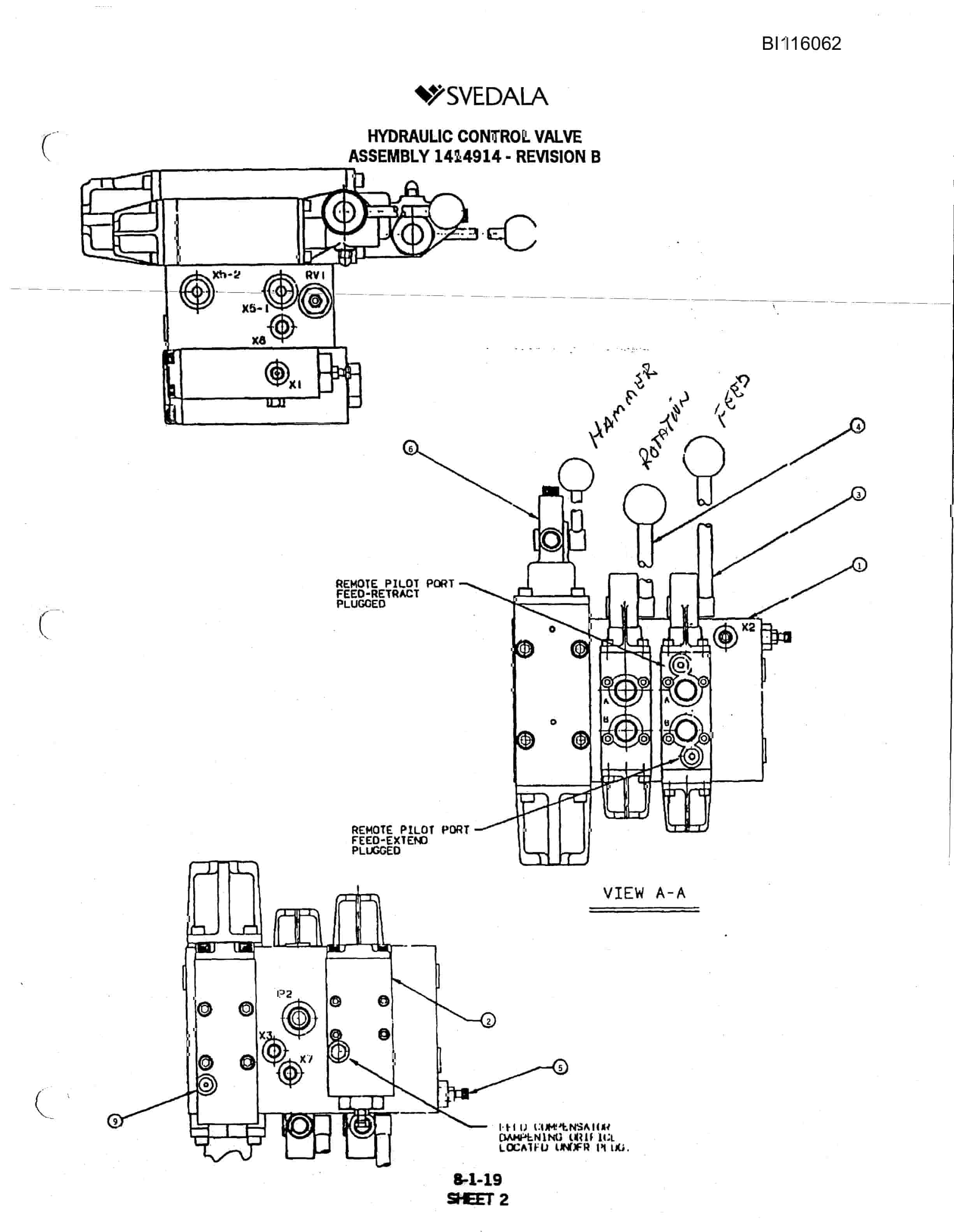 Bucyrus SCH5000 Hydra-Trac Hydraulic Track Drill Parts Catalog BI116062-3