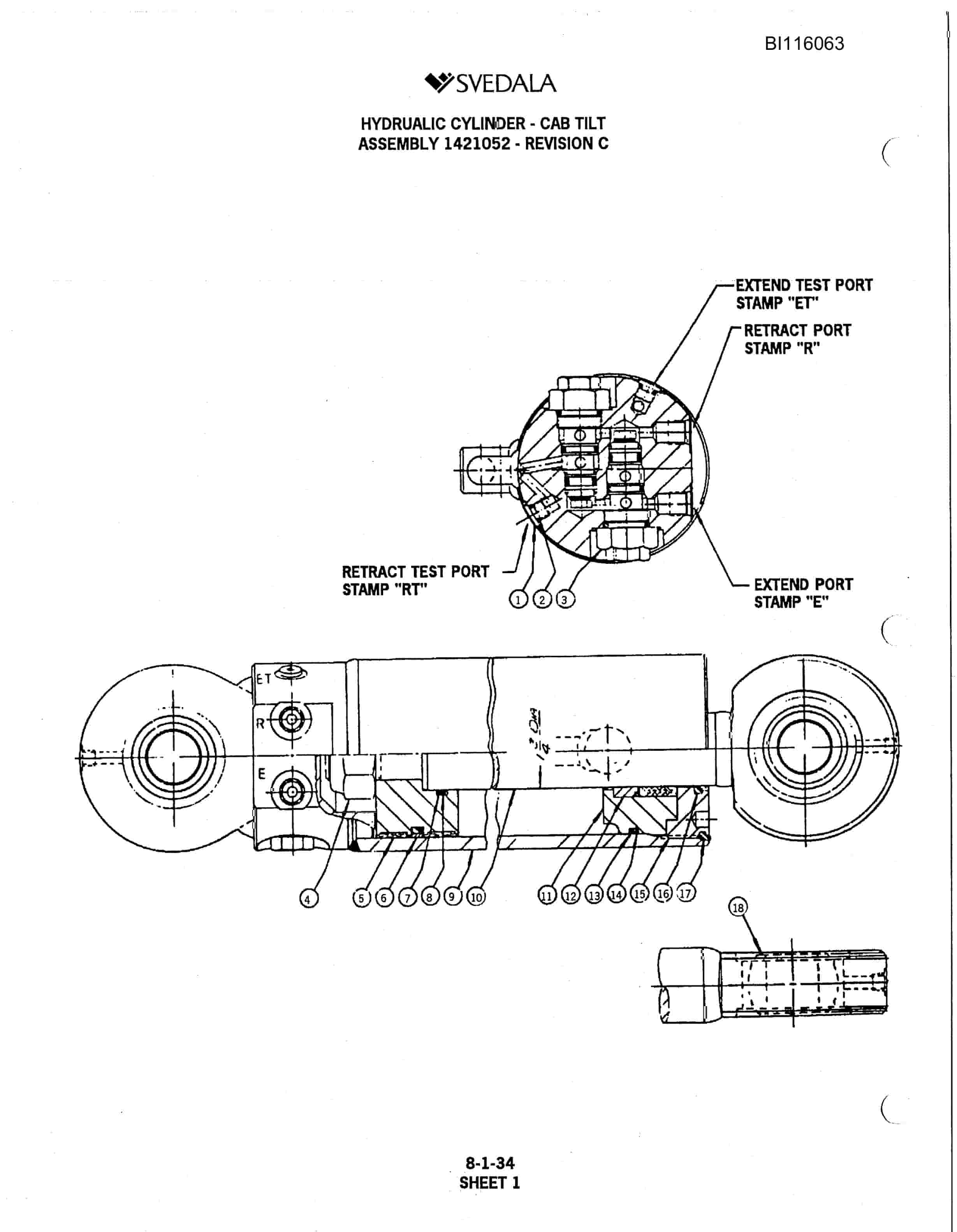 Bucyrus SCH5000 Hydra-Trac Hydraulic Track Drill Parts Catalog BI116063-4