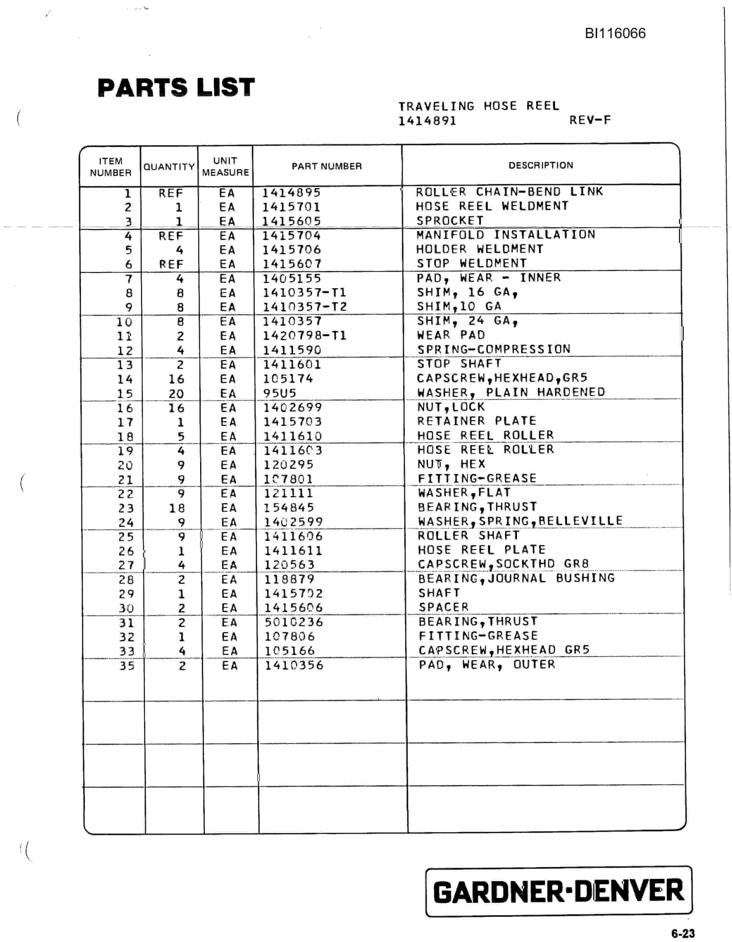 Bucyrus SCH5000 Hydra-Trac Hydraulic Track Drill Parts Catalog BI116066-2