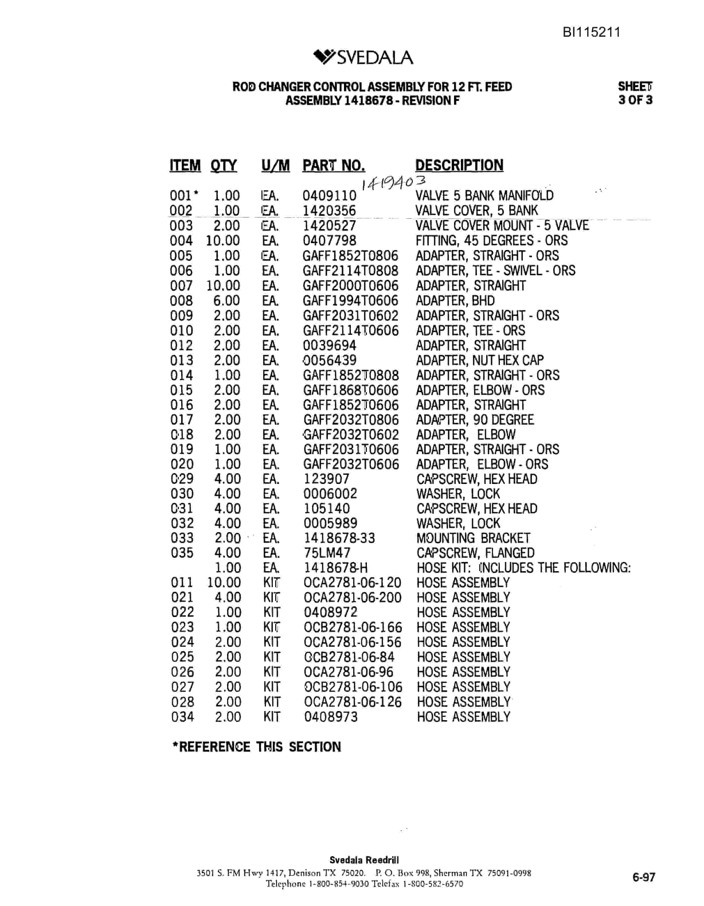 Bucyrus SCH5000 Hydra-Trac Parts Catalog BI115211-4