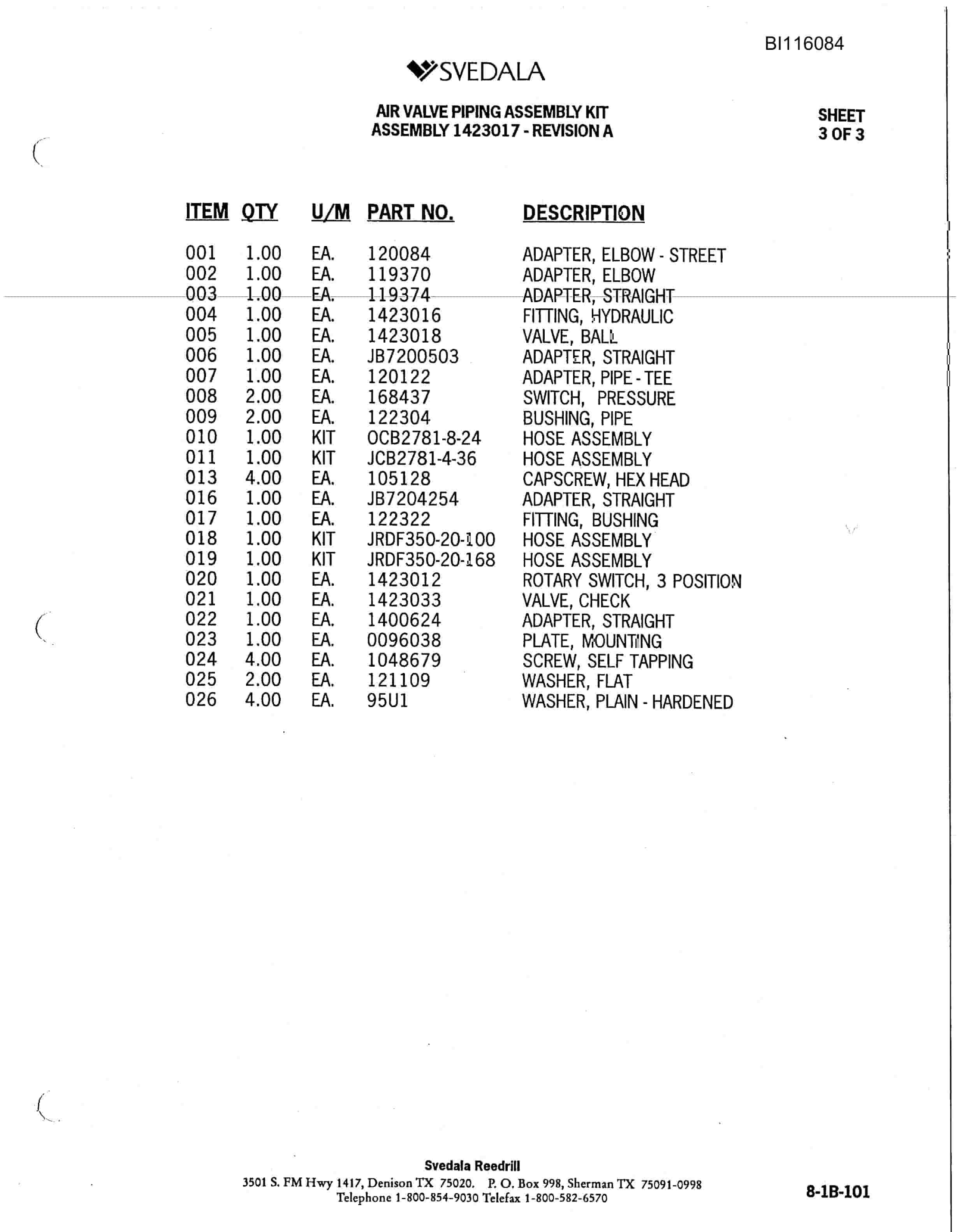 Bucyrus SCH5000 Hydra-Trac Parts Catalog BI116084-5