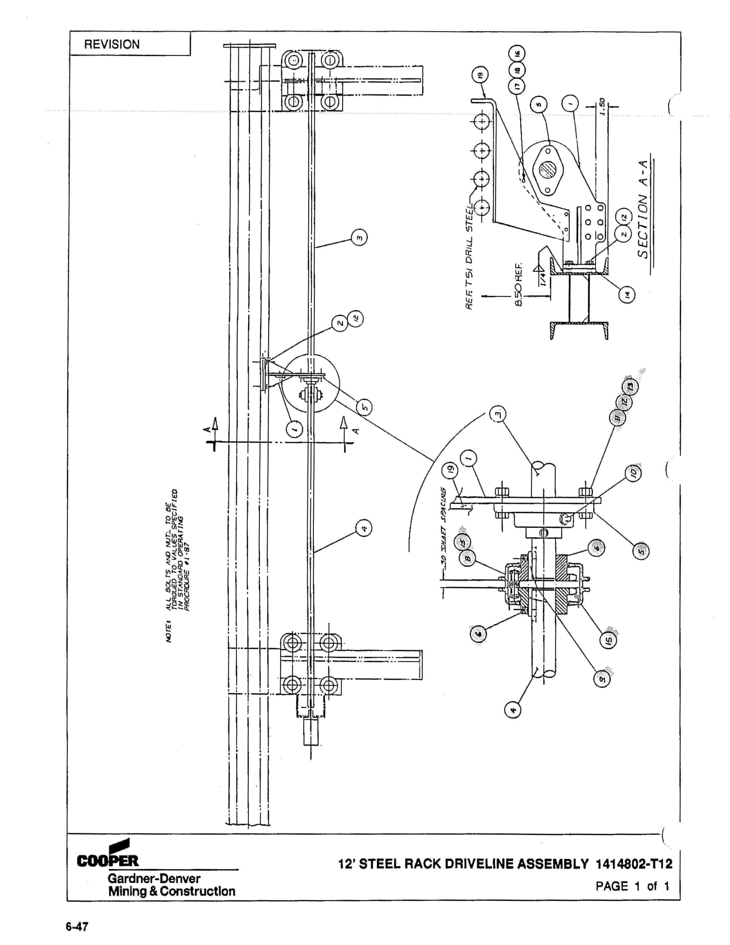 Bucyrus SCH5000 Hydra-Trac Self Contained Hydraulic Track Drill Parts Catalog BI116071-2