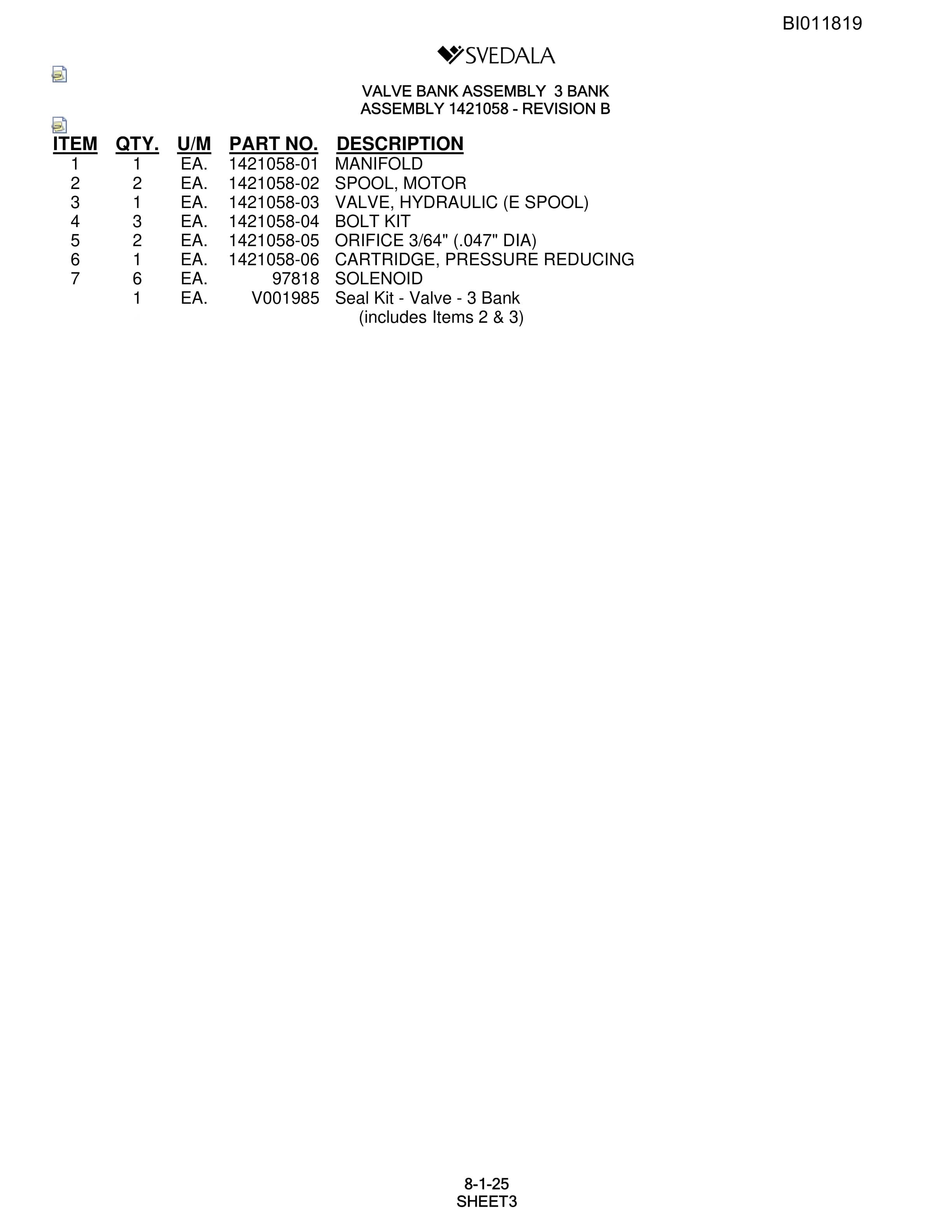 Bucyrus SCH5000 Hydraulic Track Drill Parts Catalog BI011819-4
