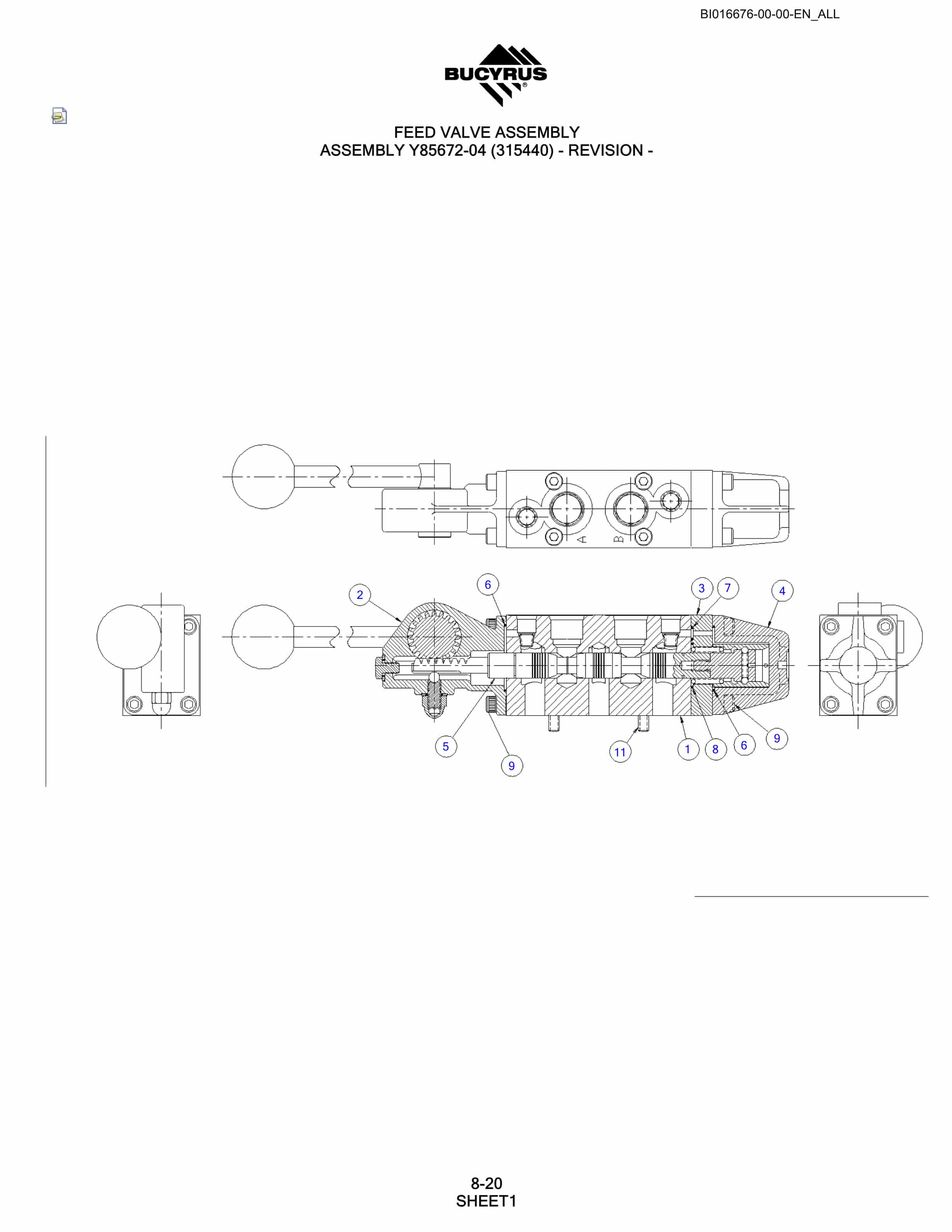 Bucyrus SCH5000 Hydraulic Track Drill Parts Manual BI016676-3