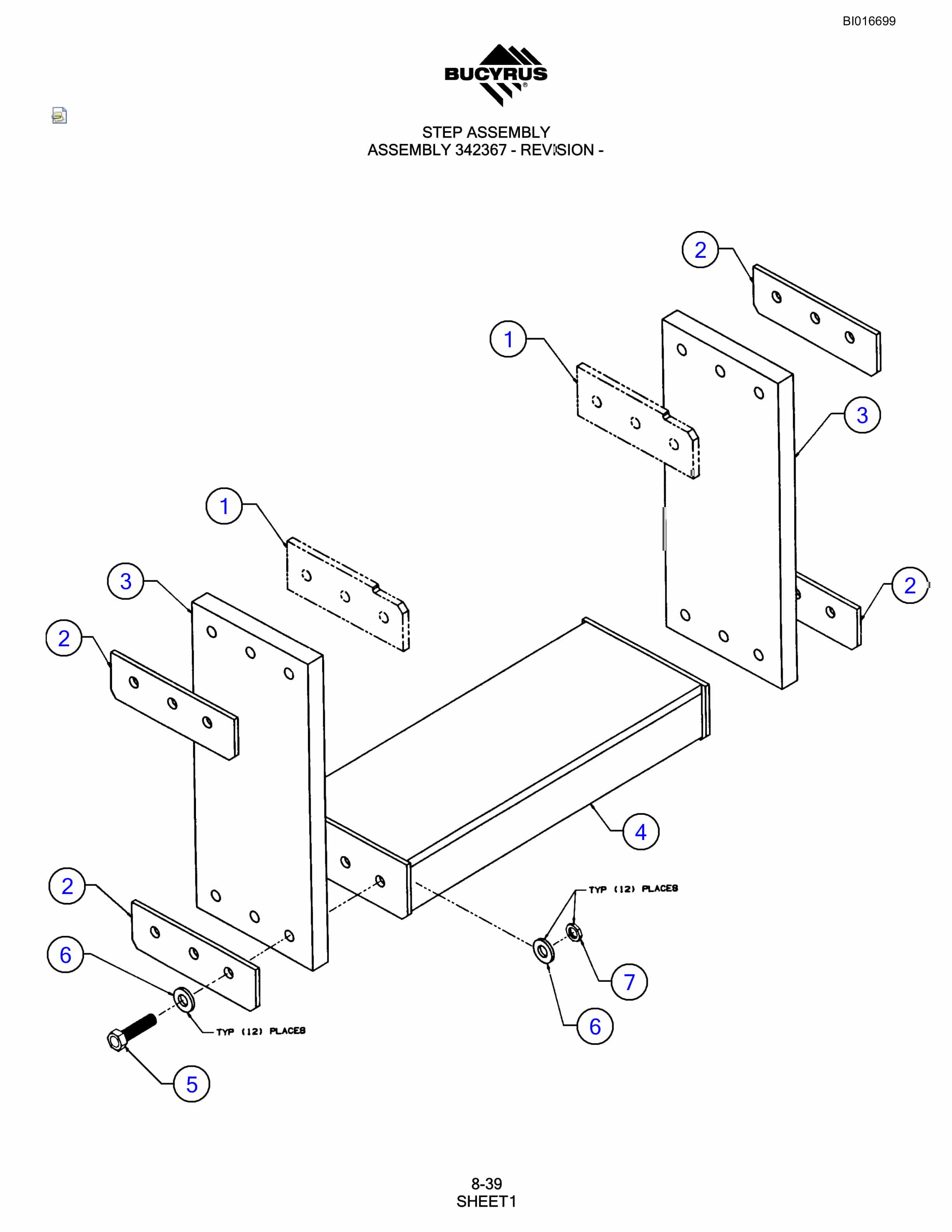 Bucyrus SCH5000 Hydraulic Track Drill Parts Manual BI016699-4