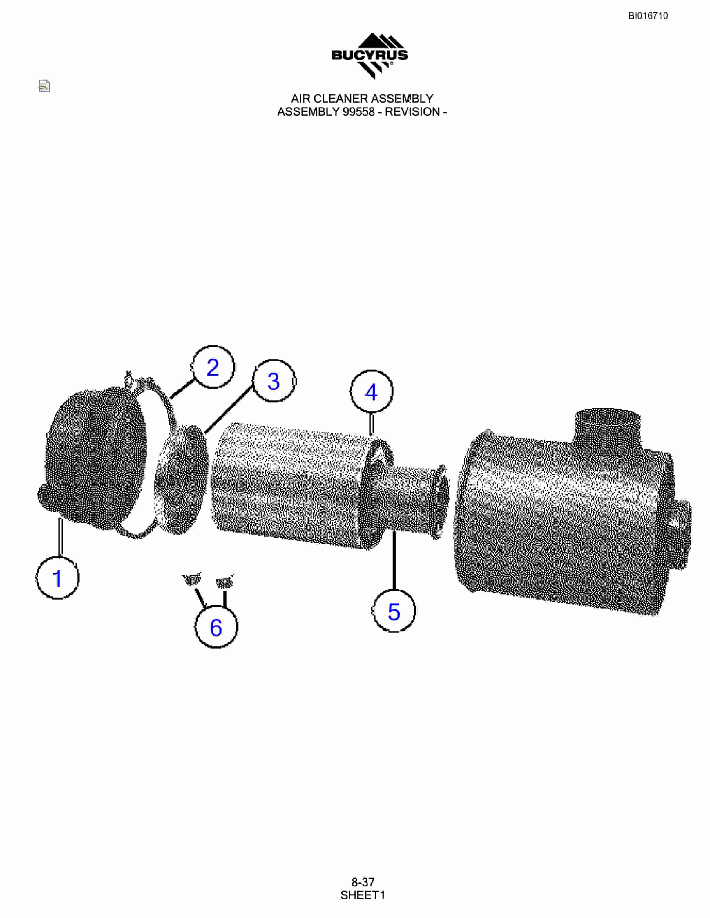 Bucyrus SCH5000 Hydraulic Track Drill Parts Manual BI016710-4