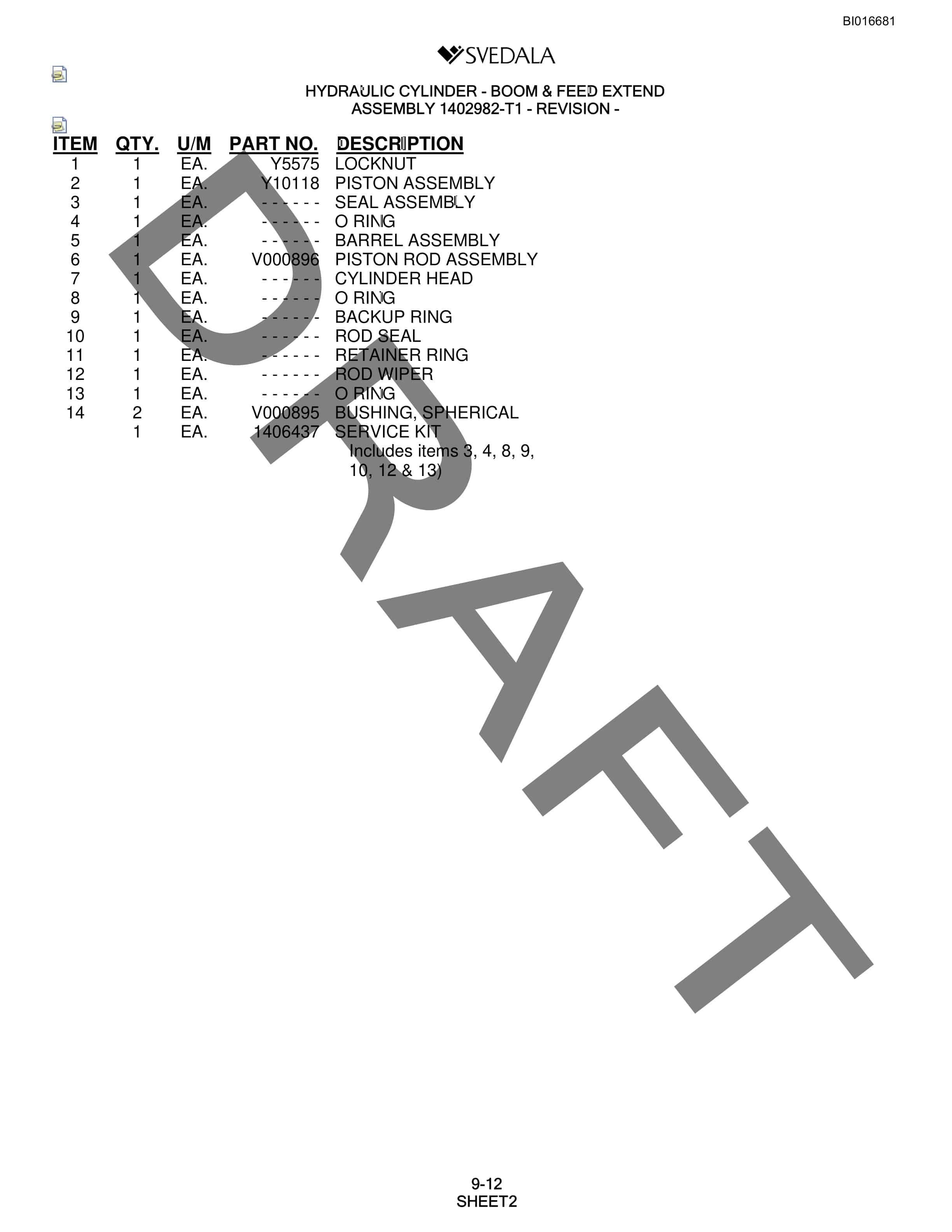 Bucyrus SCH5000 Parts Catalog BI016681-3