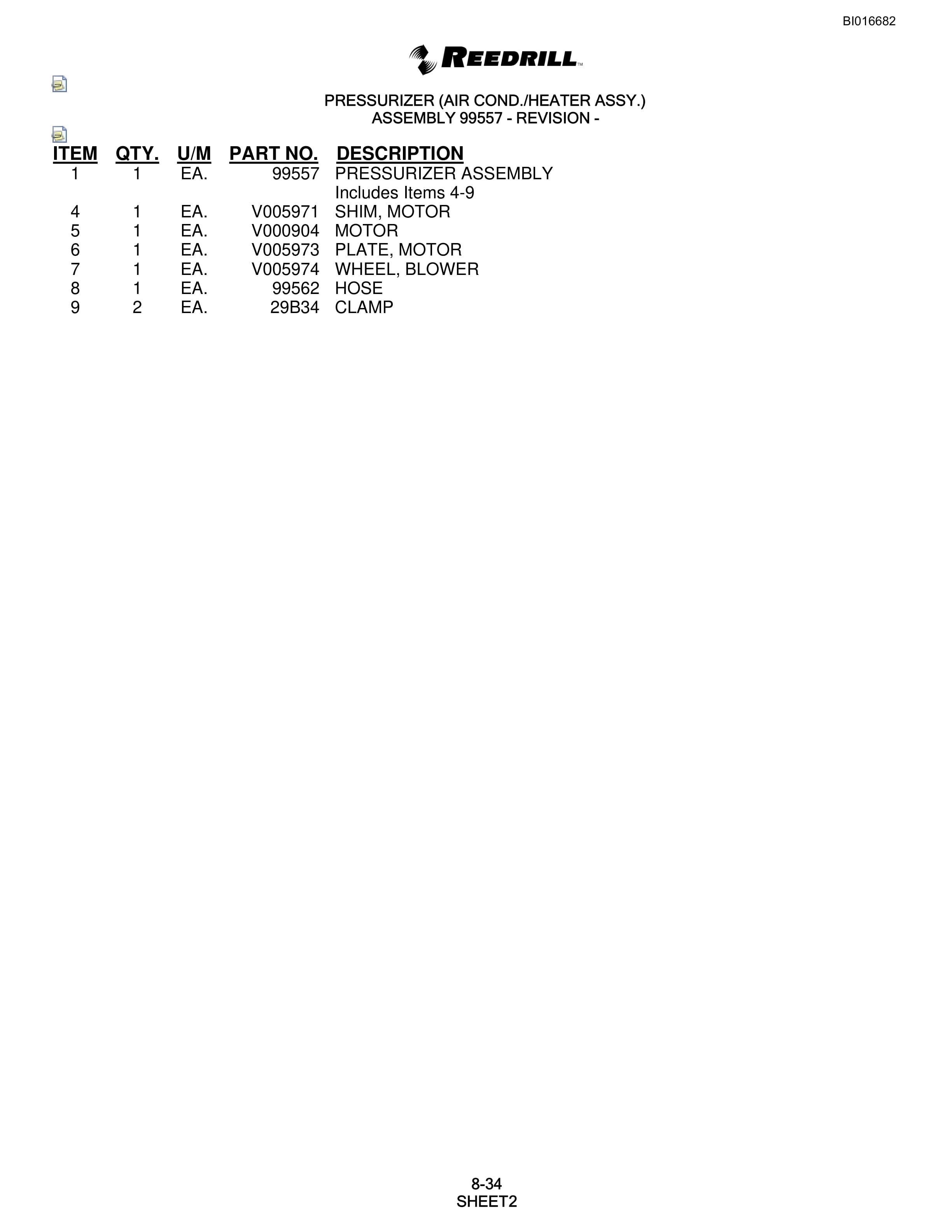Bucyrus SCH5000 Parts Catalog BI016682-4