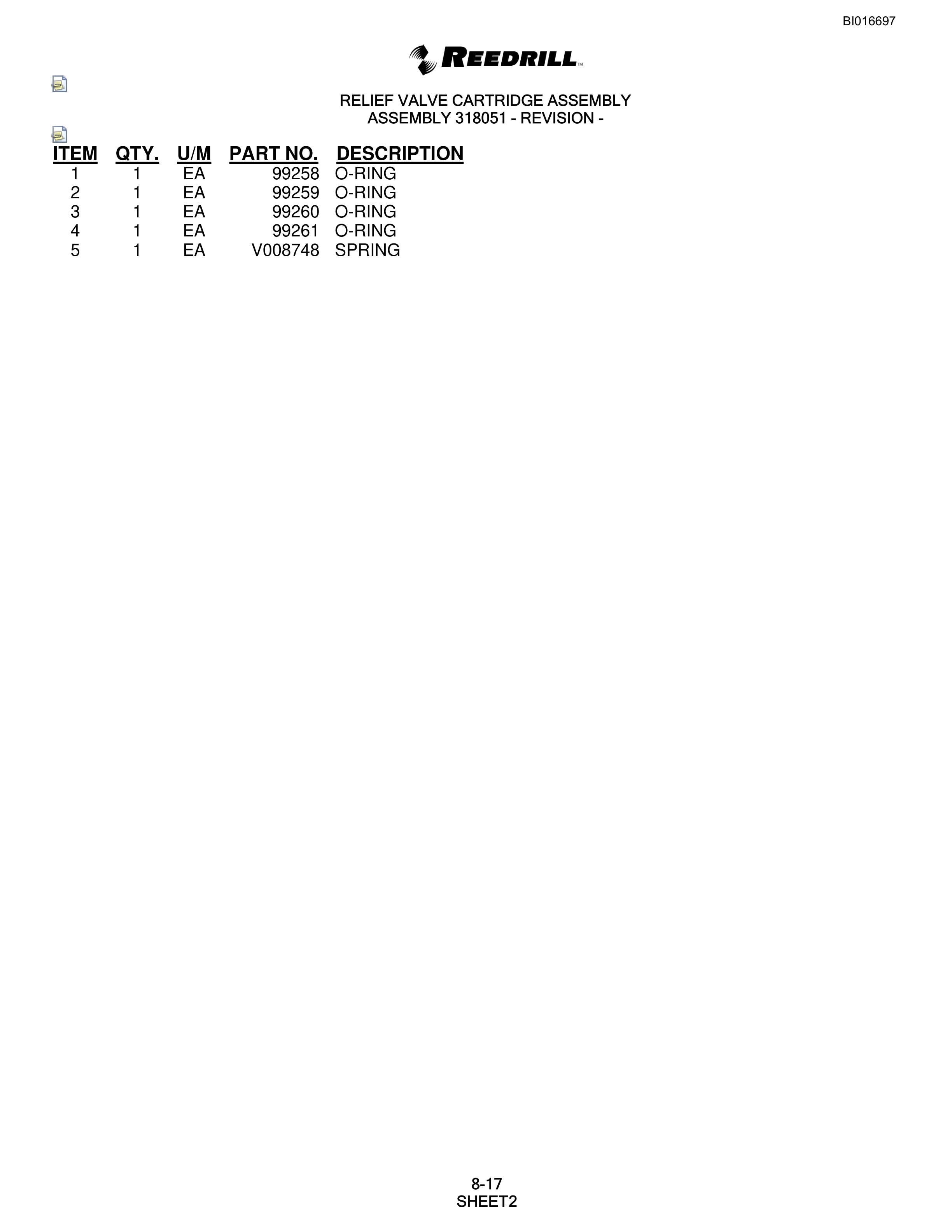 Bucyrus SCH5000 Parts Catalog BI016697-3