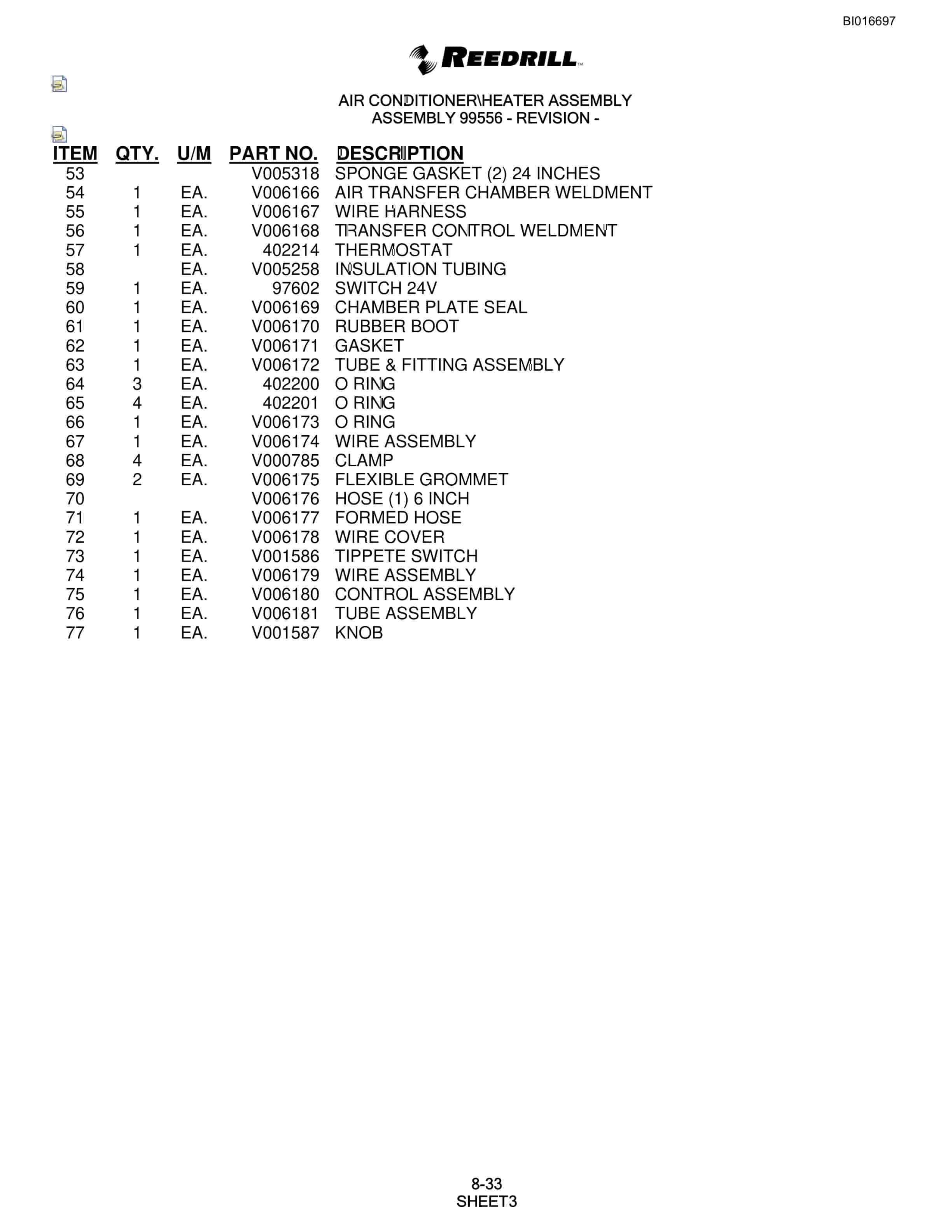 Bucyrus SCH5000 Parts Catalog BI016697-4