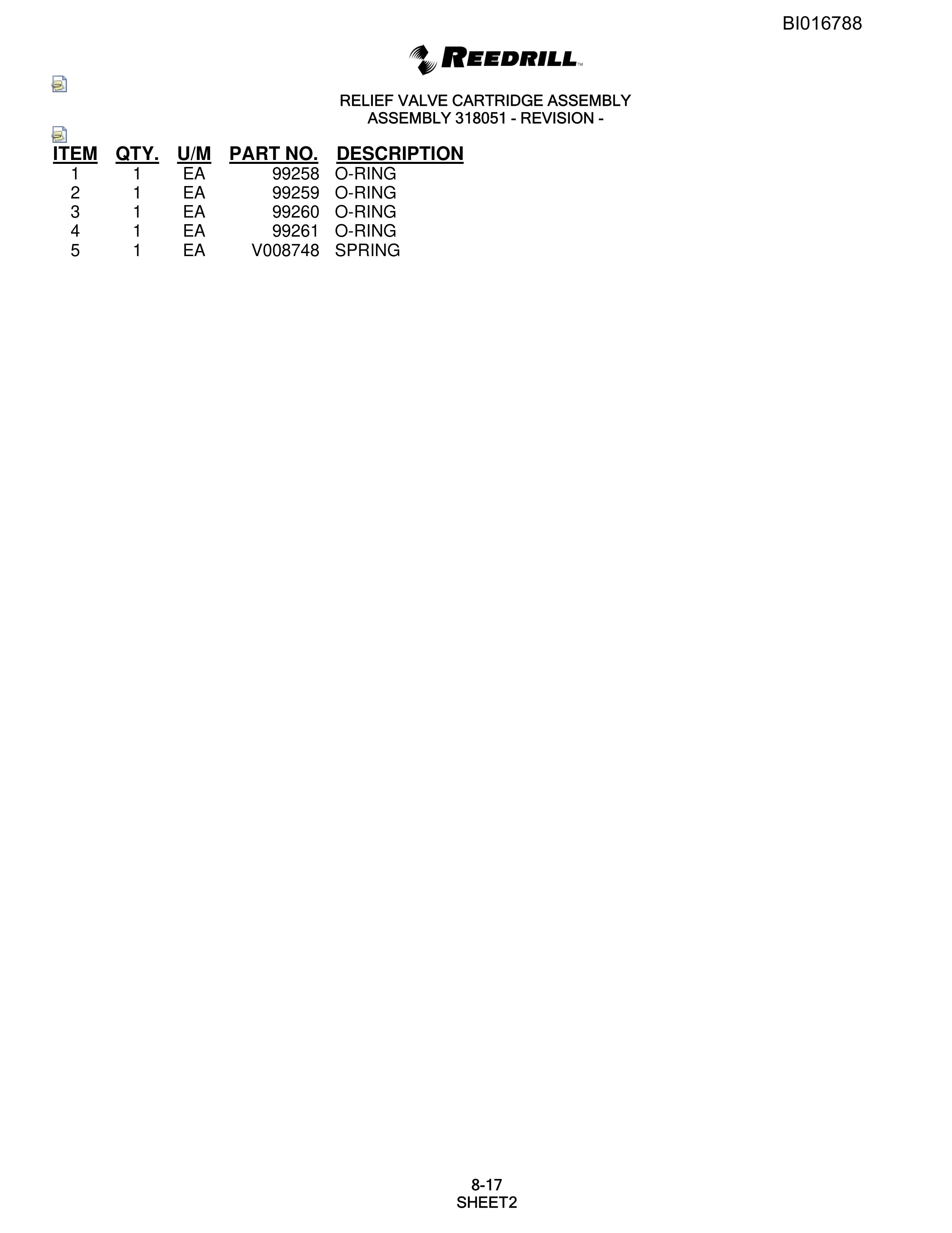 Bucyrus SCH5000 Parts Catalog BI016788-3