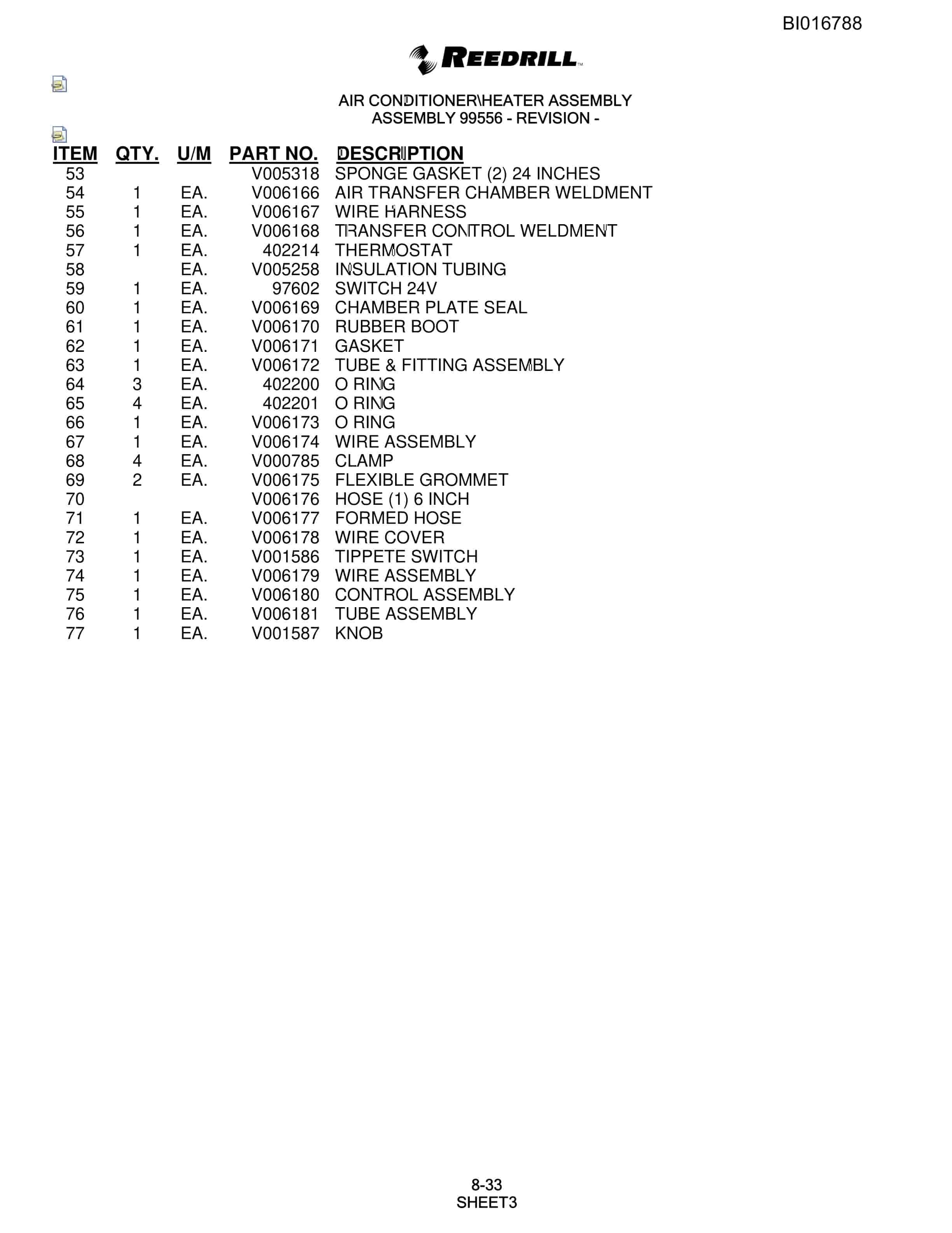 Bucyrus SCH5000 Parts Catalog BI016788-4
