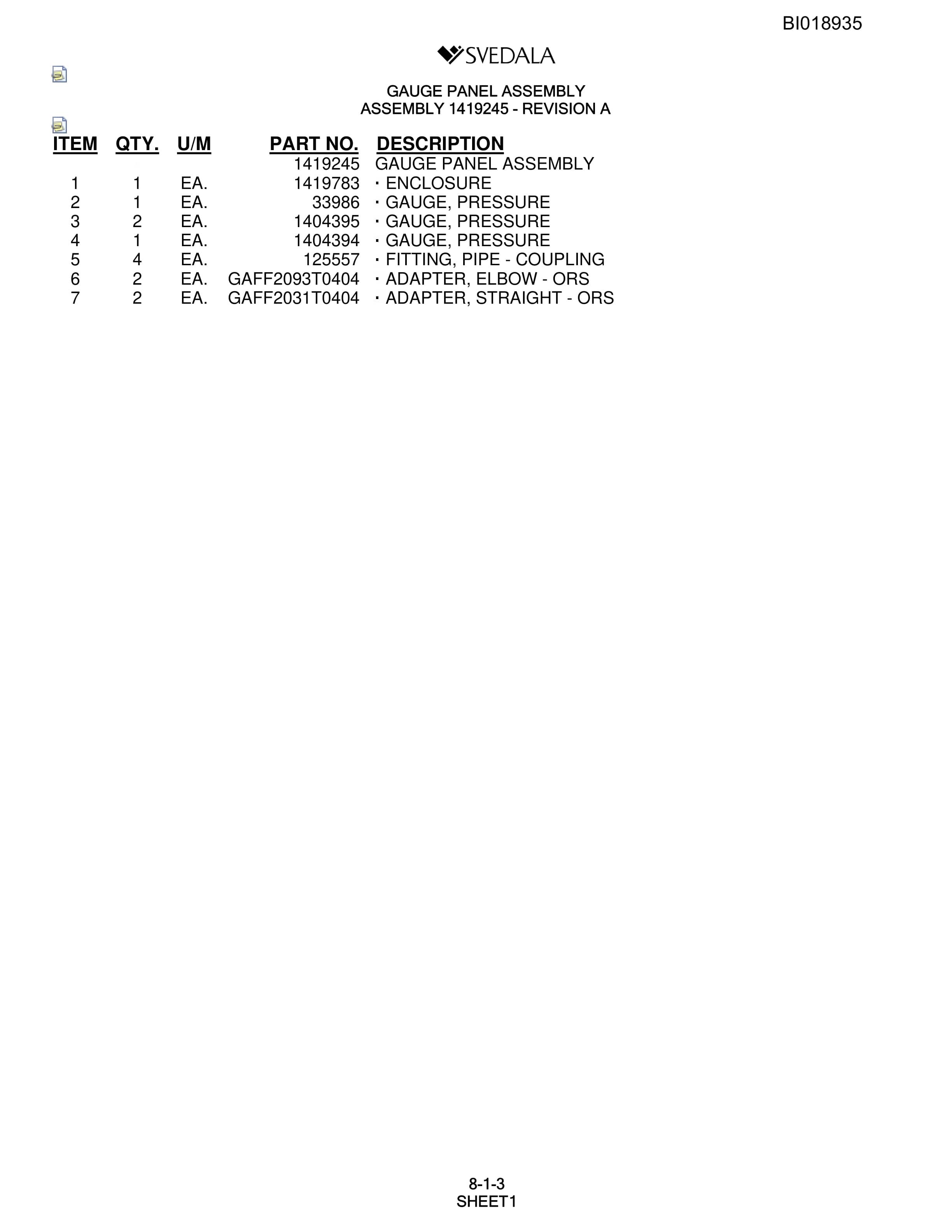 Bucyrus SCH5000 Parts Catalog BI018935-3
