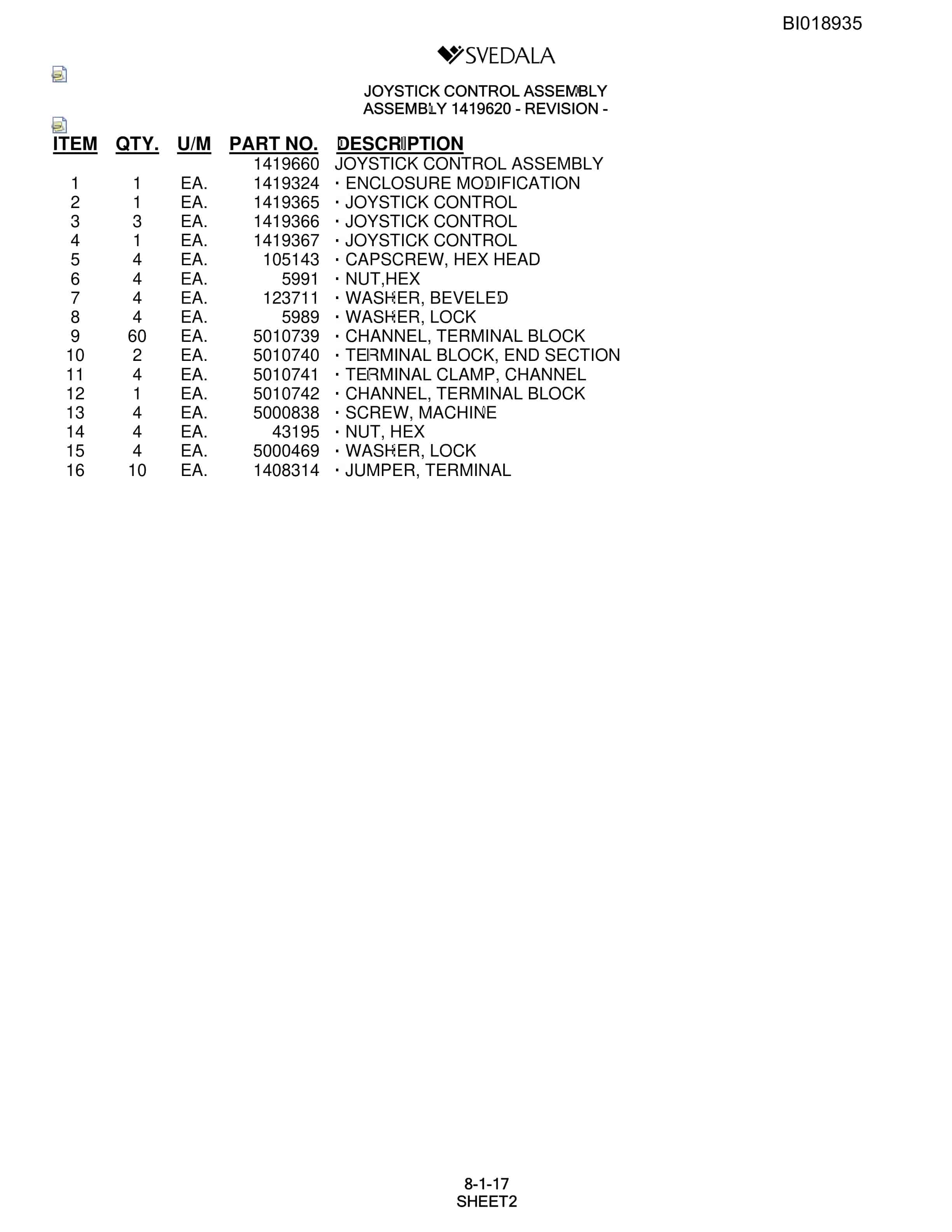 Bucyrus SCH5000 Parts Catalog BI018935-4