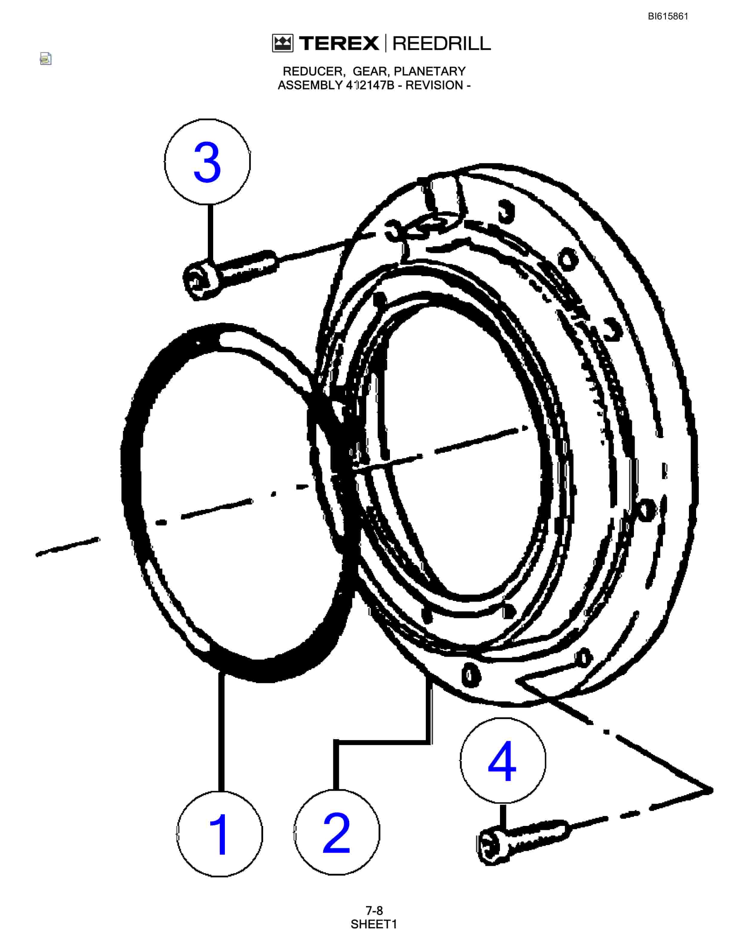 Bucyrus SCH5000C Hydra-Trac Self Contained Hydraulic Track Drill Parts Catalog BI615861-2