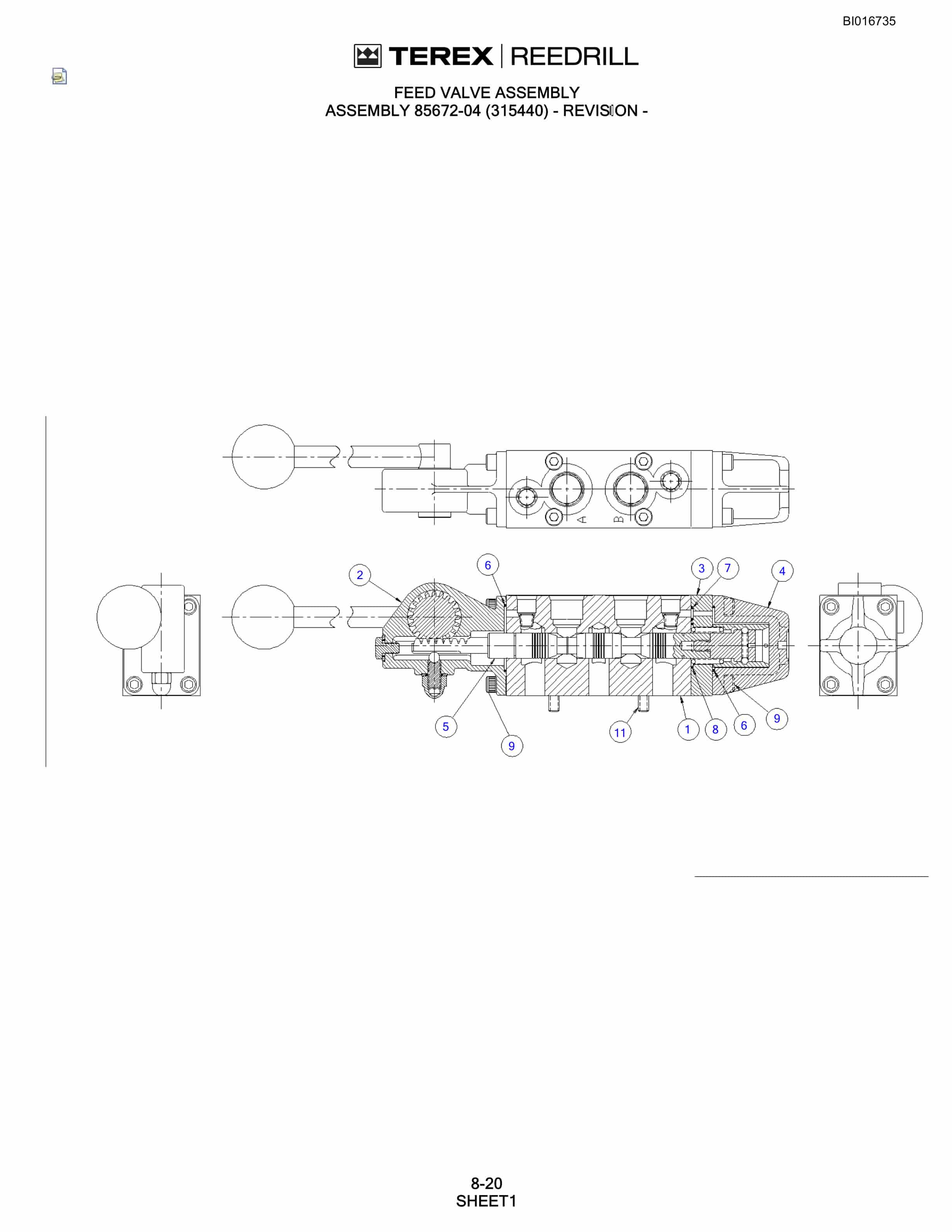 Bucyrus SCH5000C Hydraulic Track Drill Parts Catalog BI016735-3