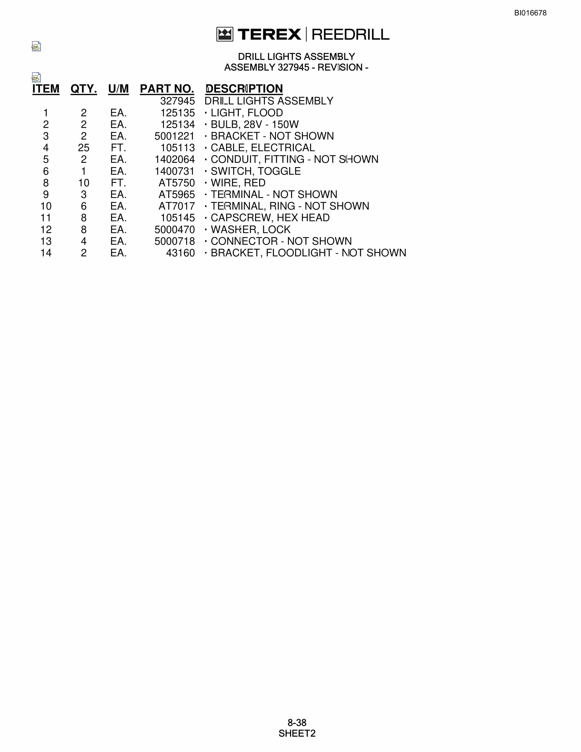 Bucyrus SCH5000C Parts Catalog BI016678-4