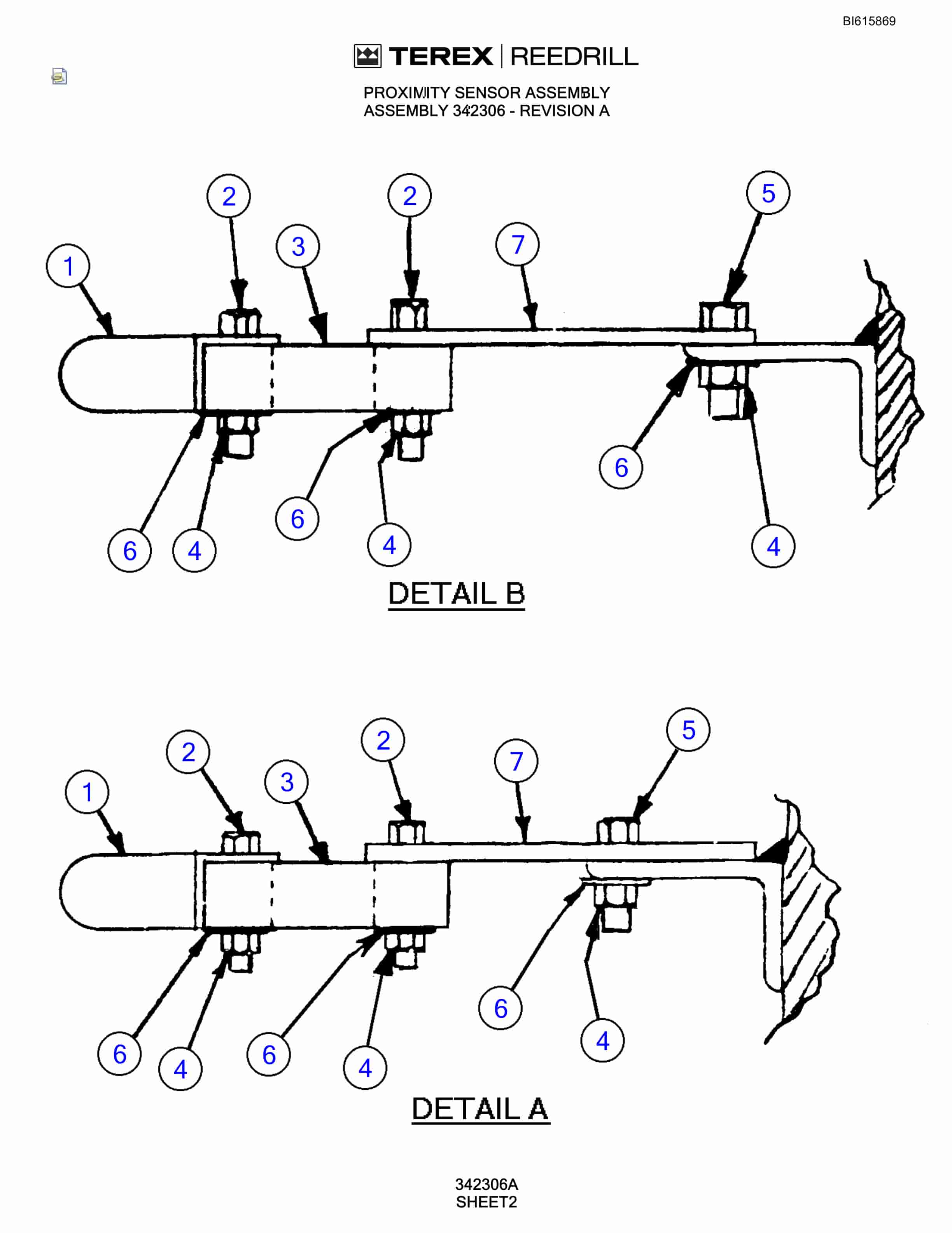 Bucyrus SCH5000CL Hydra-Trac Self Contained Hydraulic Track Drill Parts Catalog BI615869-5