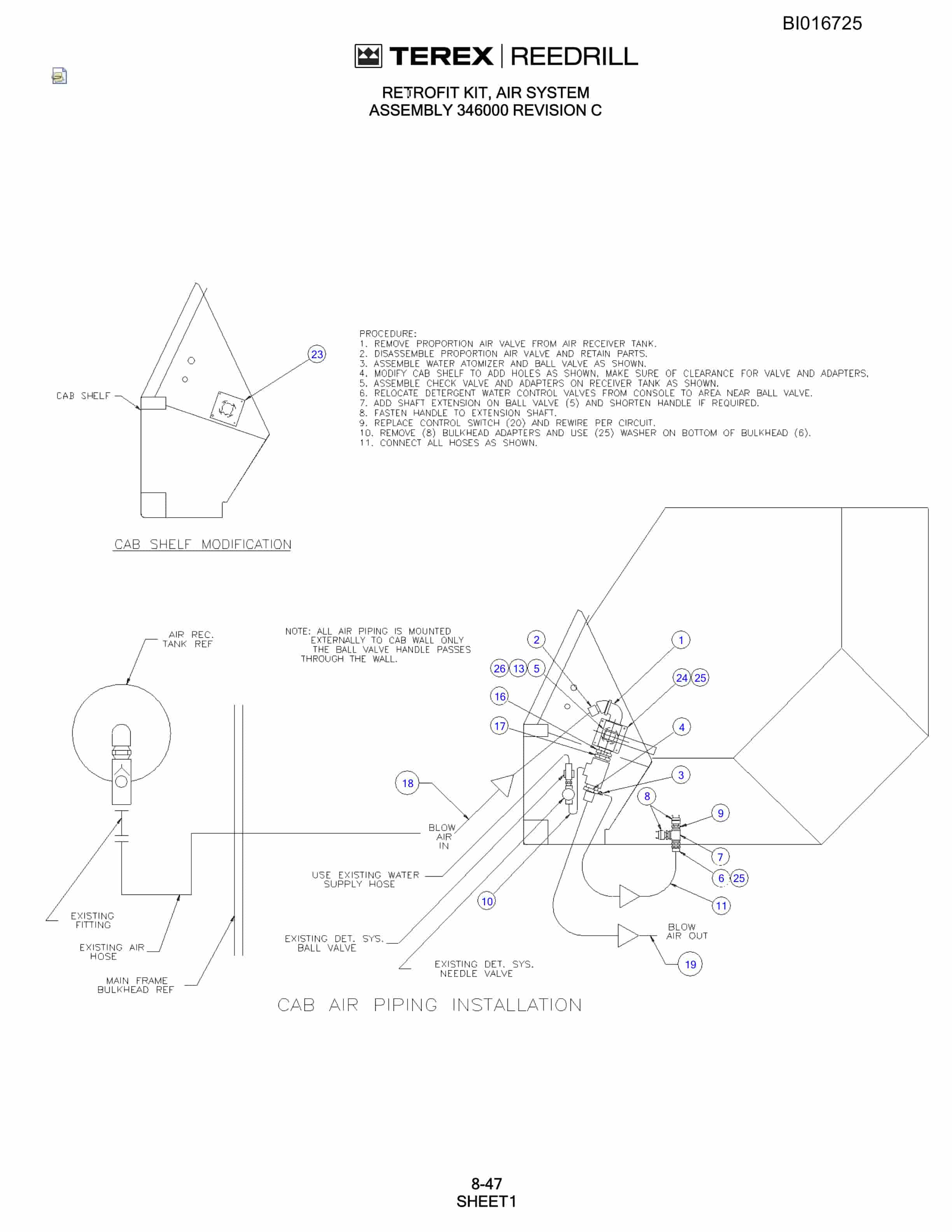 Bucyrus SCH5000CL Hydraulic Track Drill Parts Catalog BI016725-5