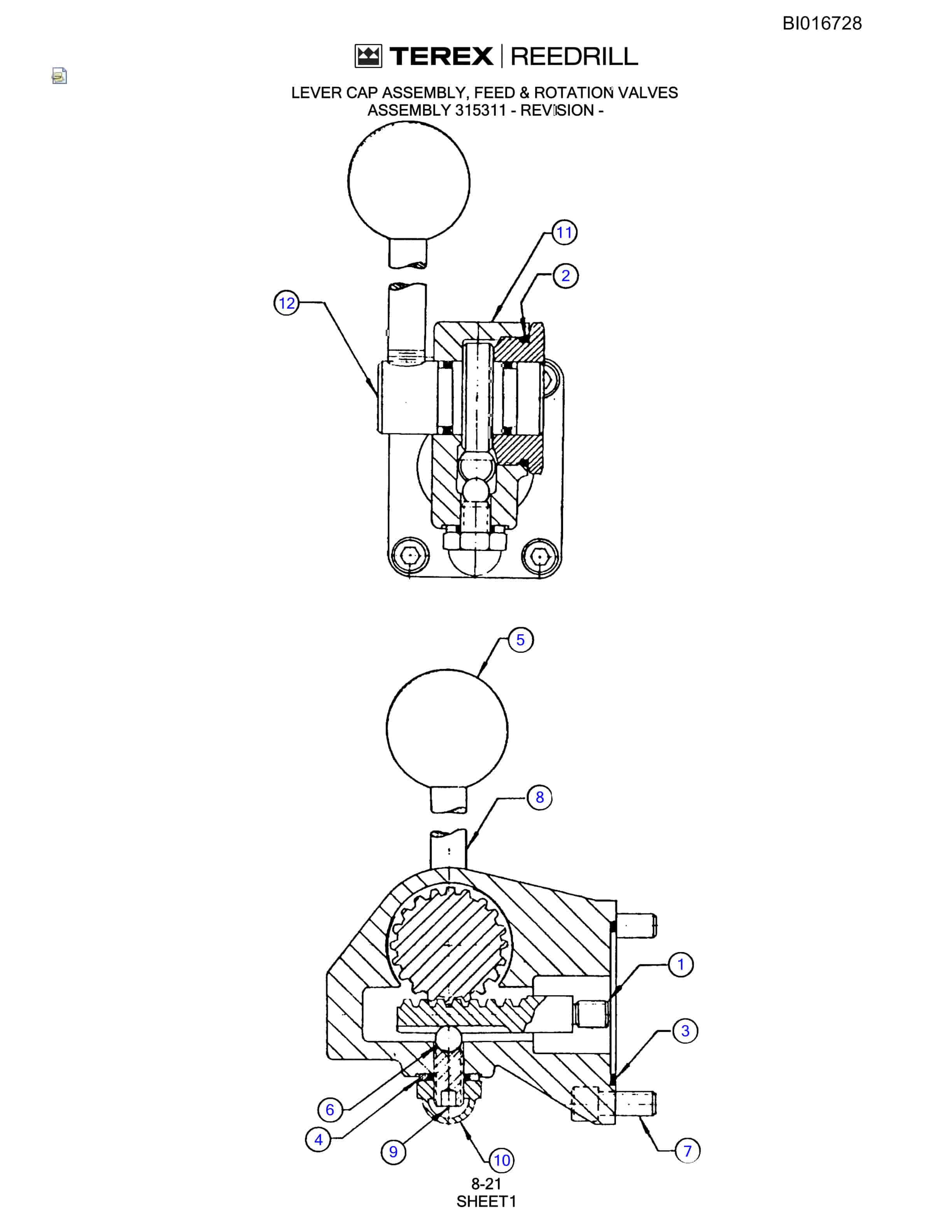 Bucyrus SCH5000CL Hydraulic Track Drill Parts Catalog BI016728-3