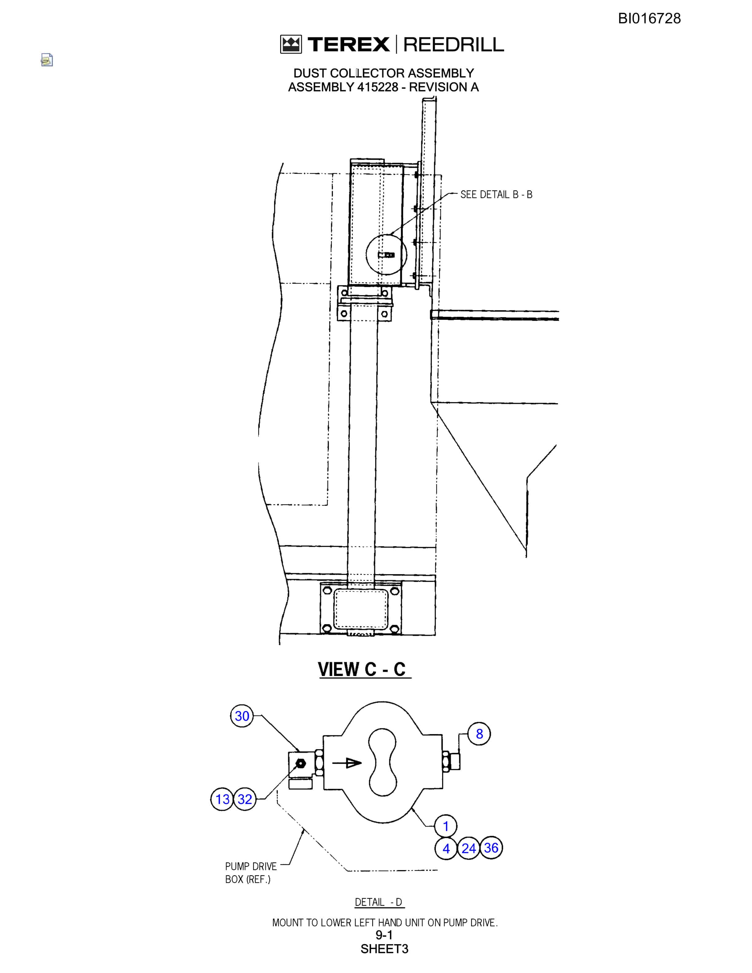 Bucyrus SCH5000CL Hydraulic Track Drill Parts Catalog BI016728-5