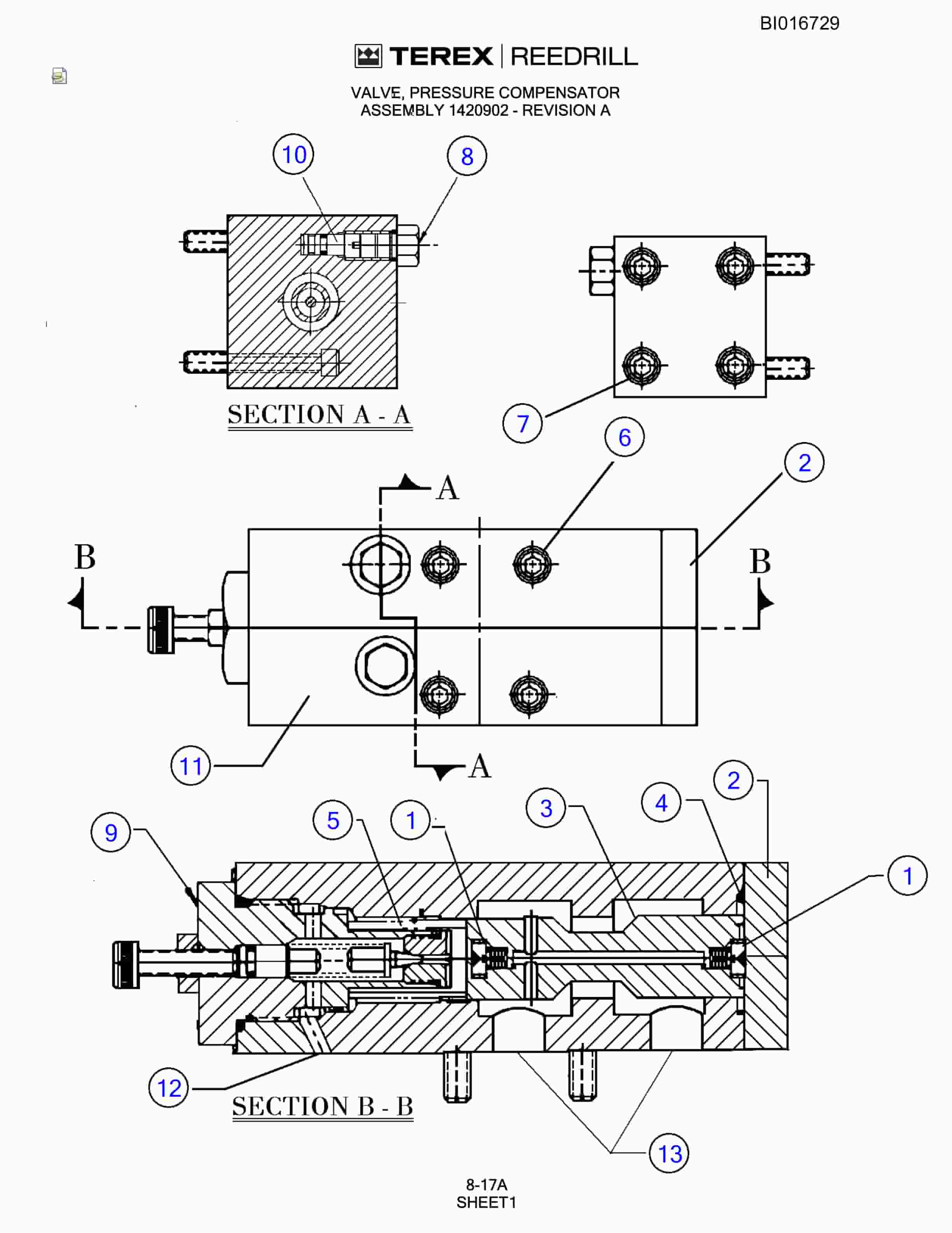 Bucyrus SCH5000CL Hydraulic Track Drill Parts Catalog BI016729-3