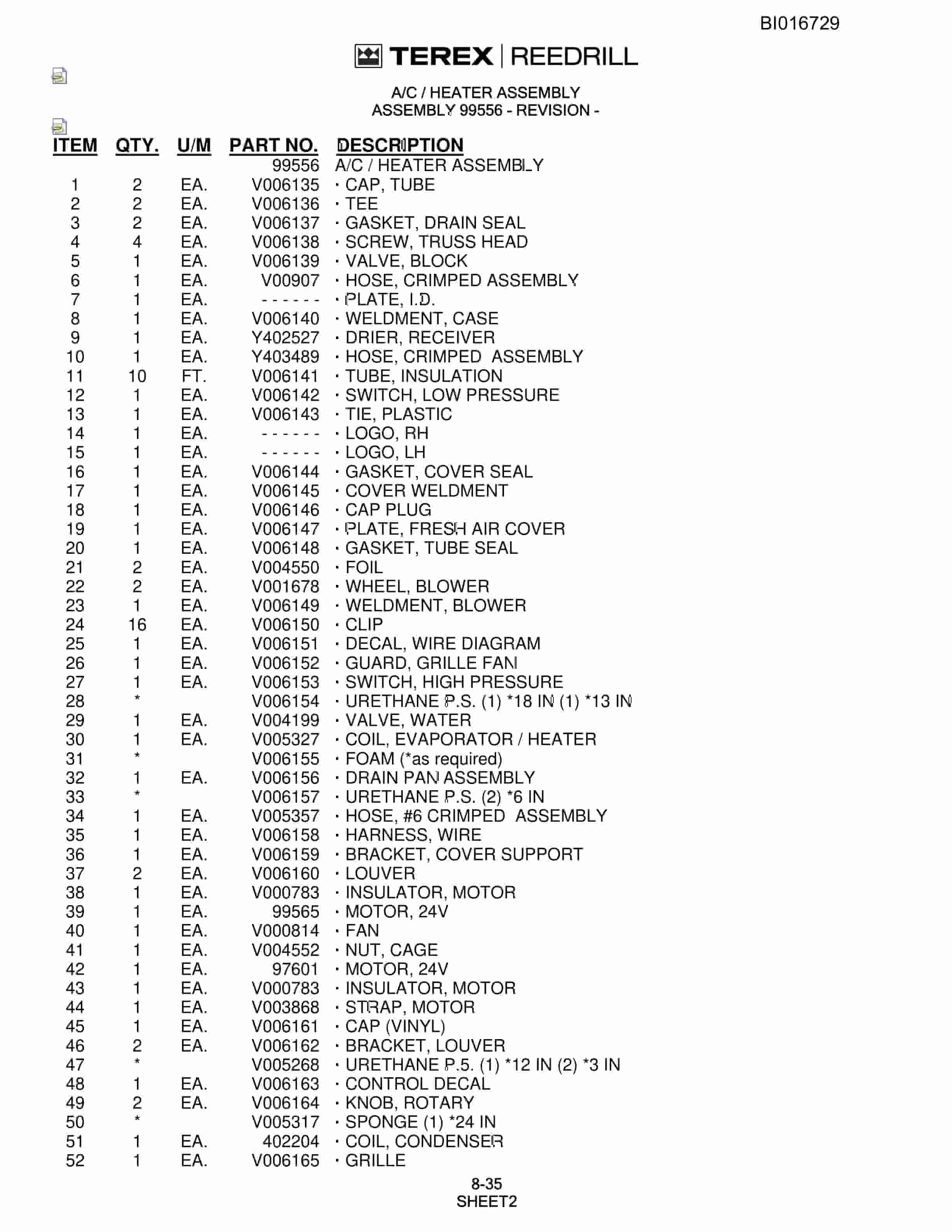Bucyrus SCH5000CL Hydraulic Track Drill Parts Catalog BI016729-4