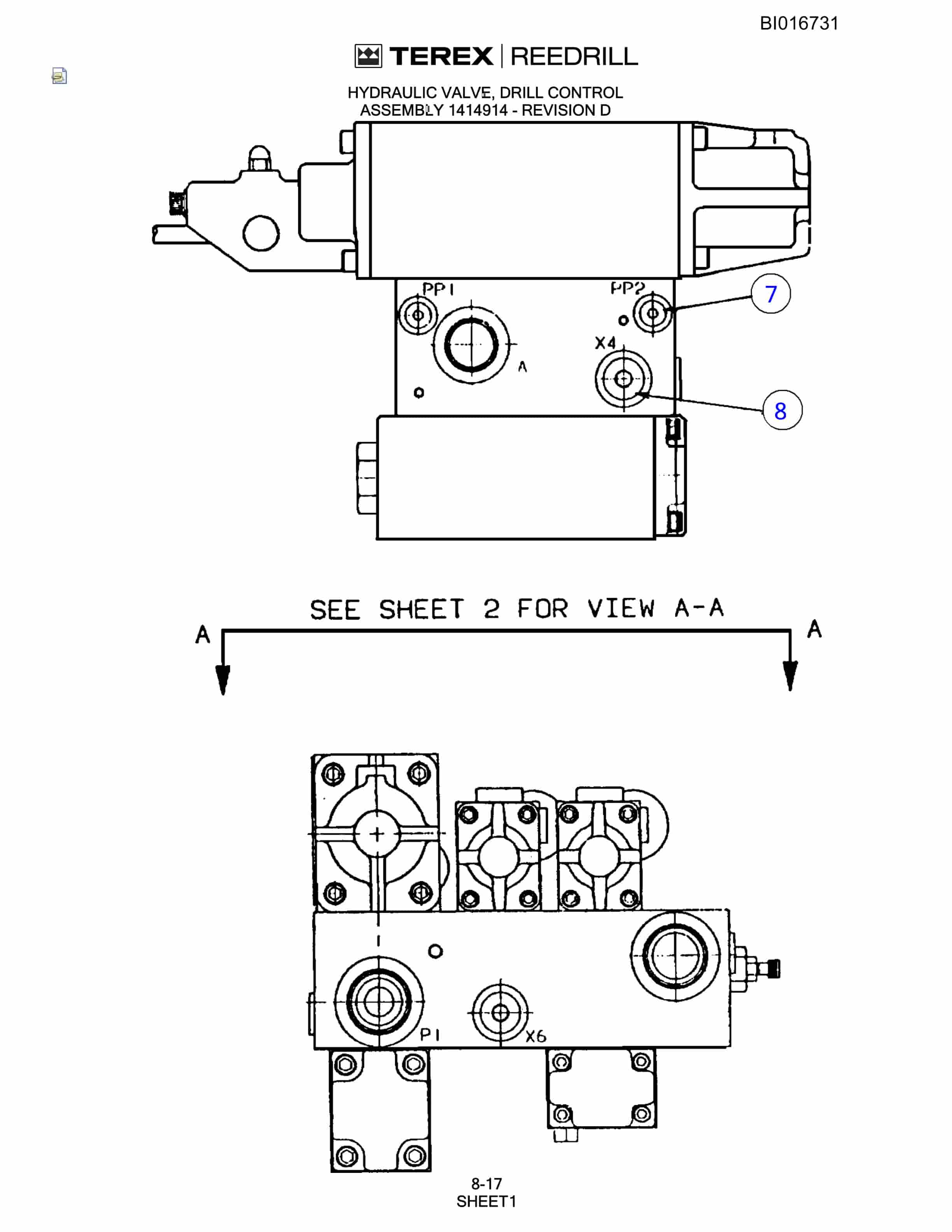 Bucyrus SCH5000CL Hydraulic Track Drill Parts Catalog BI016731-3