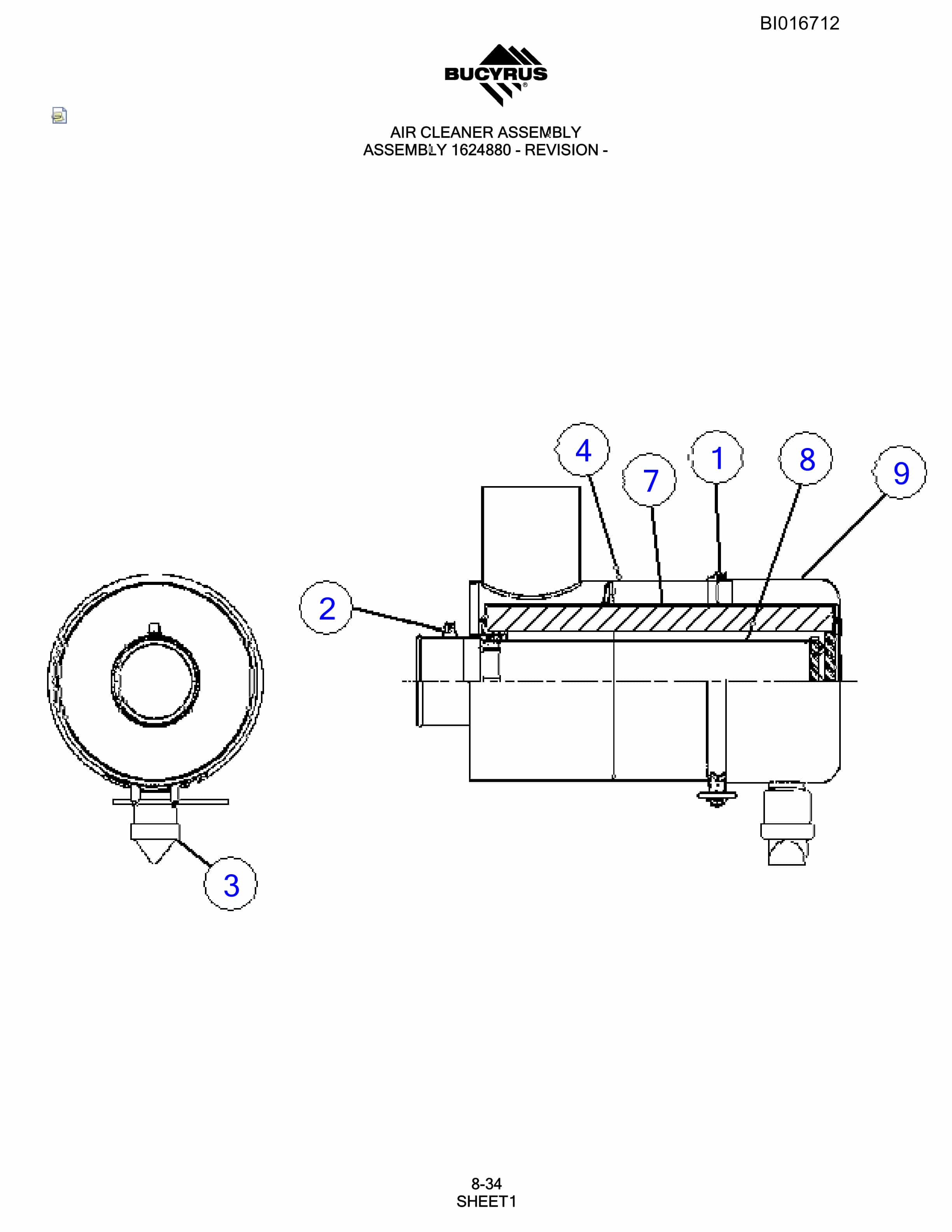 Bucyrus SCH5000CL Hydraulic Track Drill Parts Manual BI016712-4
