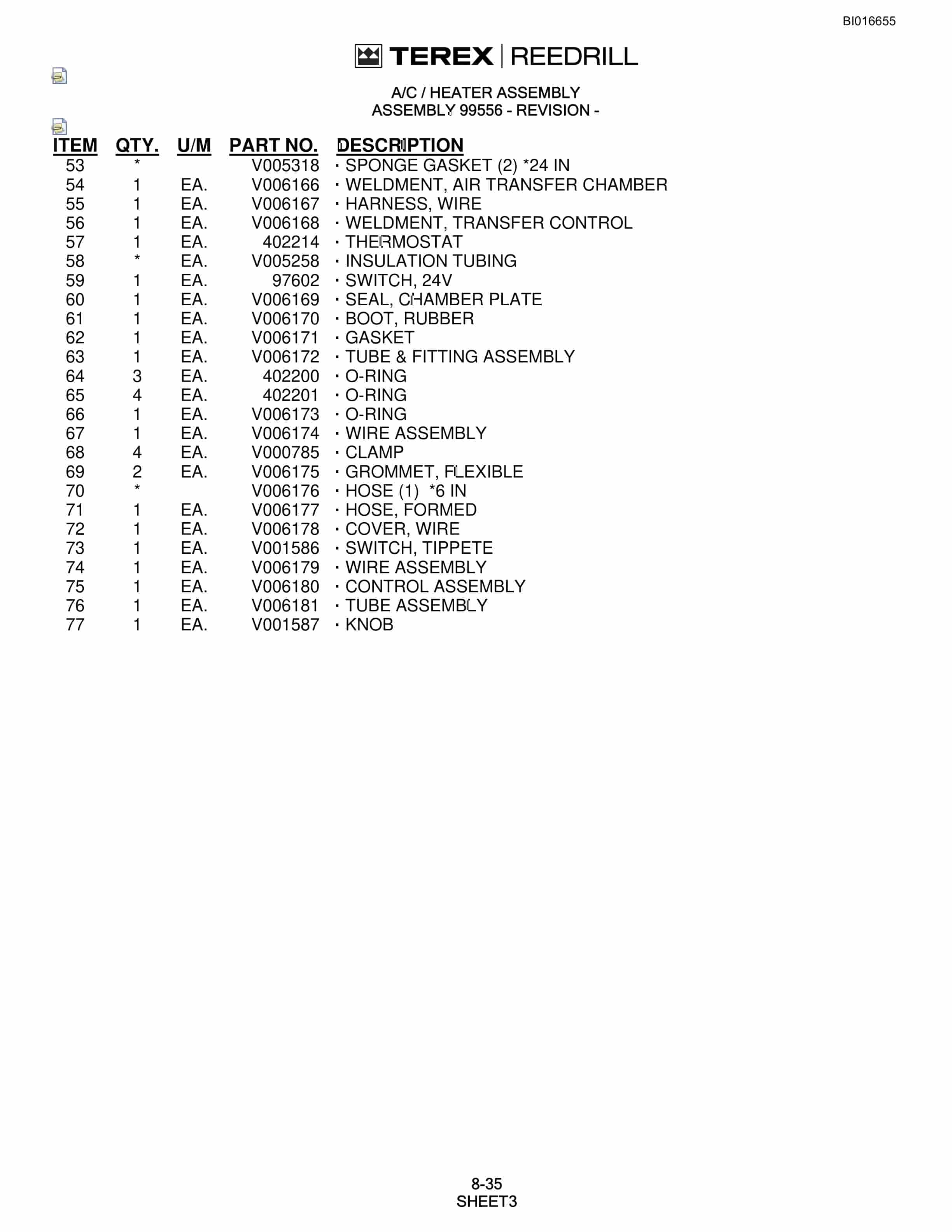 Bucyrus SCH5000CL Parts Catalog BI016655-4
