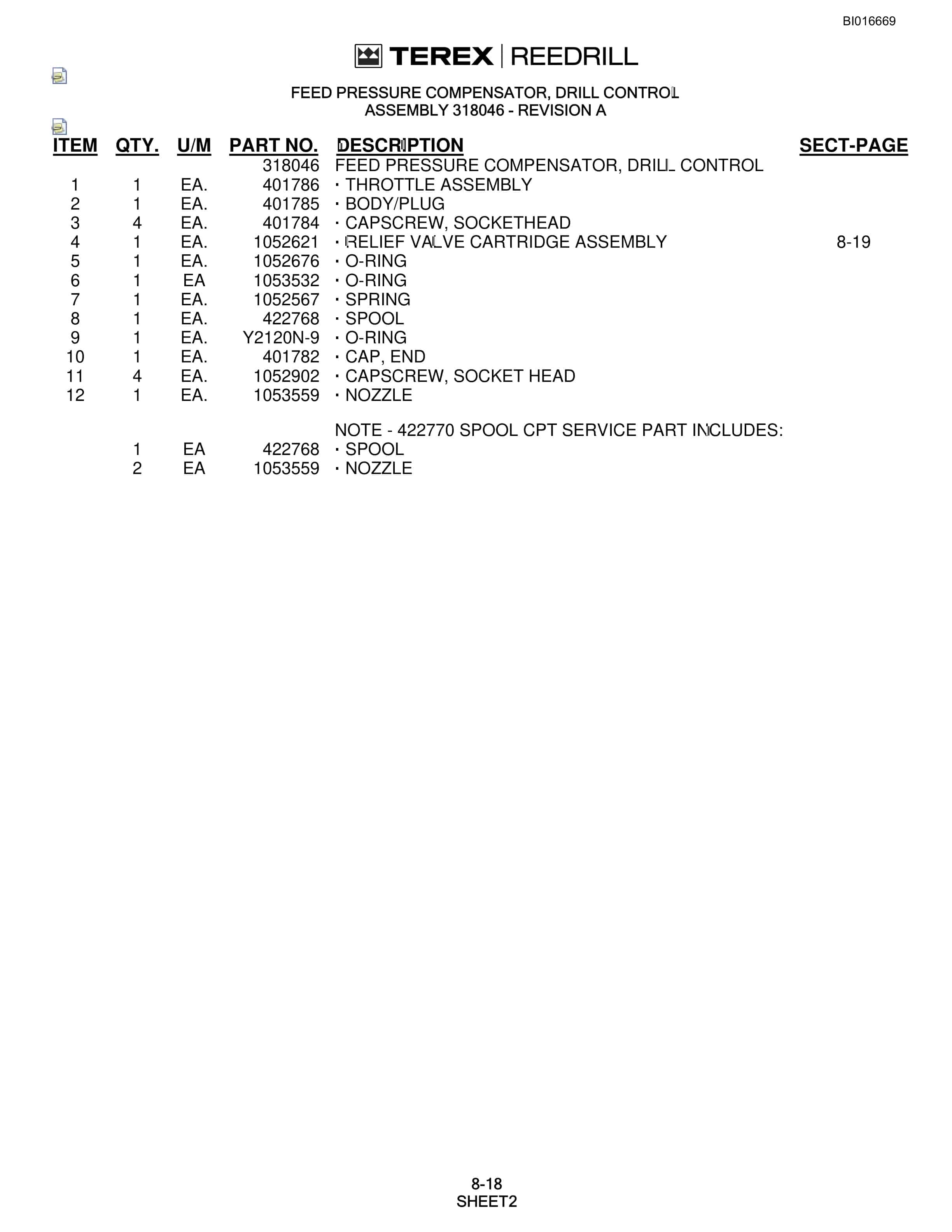 Bucyrus SCH5000CL Parts Catalog BI016669-3
