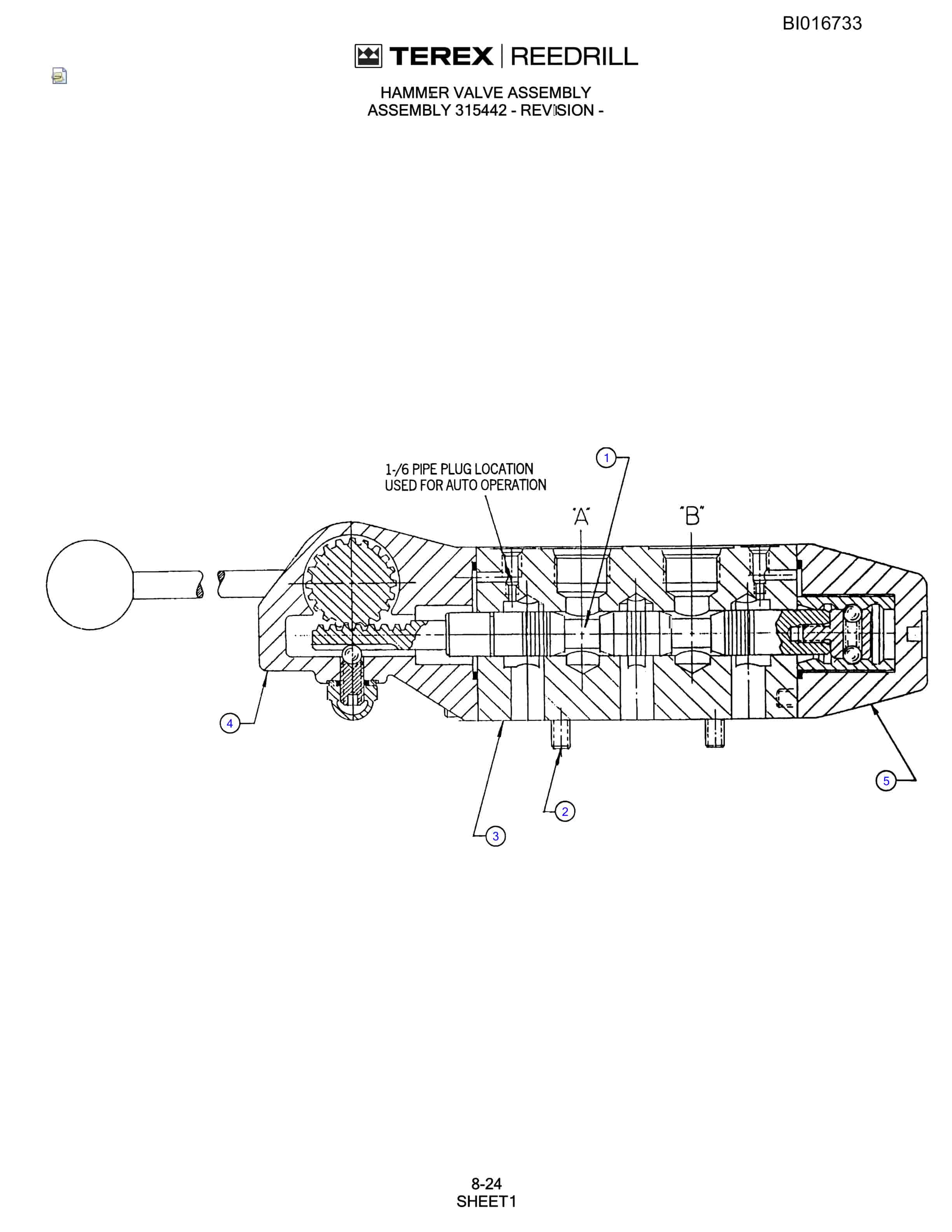 Bucyrus SCH5000D Hydraulic Track Drill Parts Catalog BI016733-3