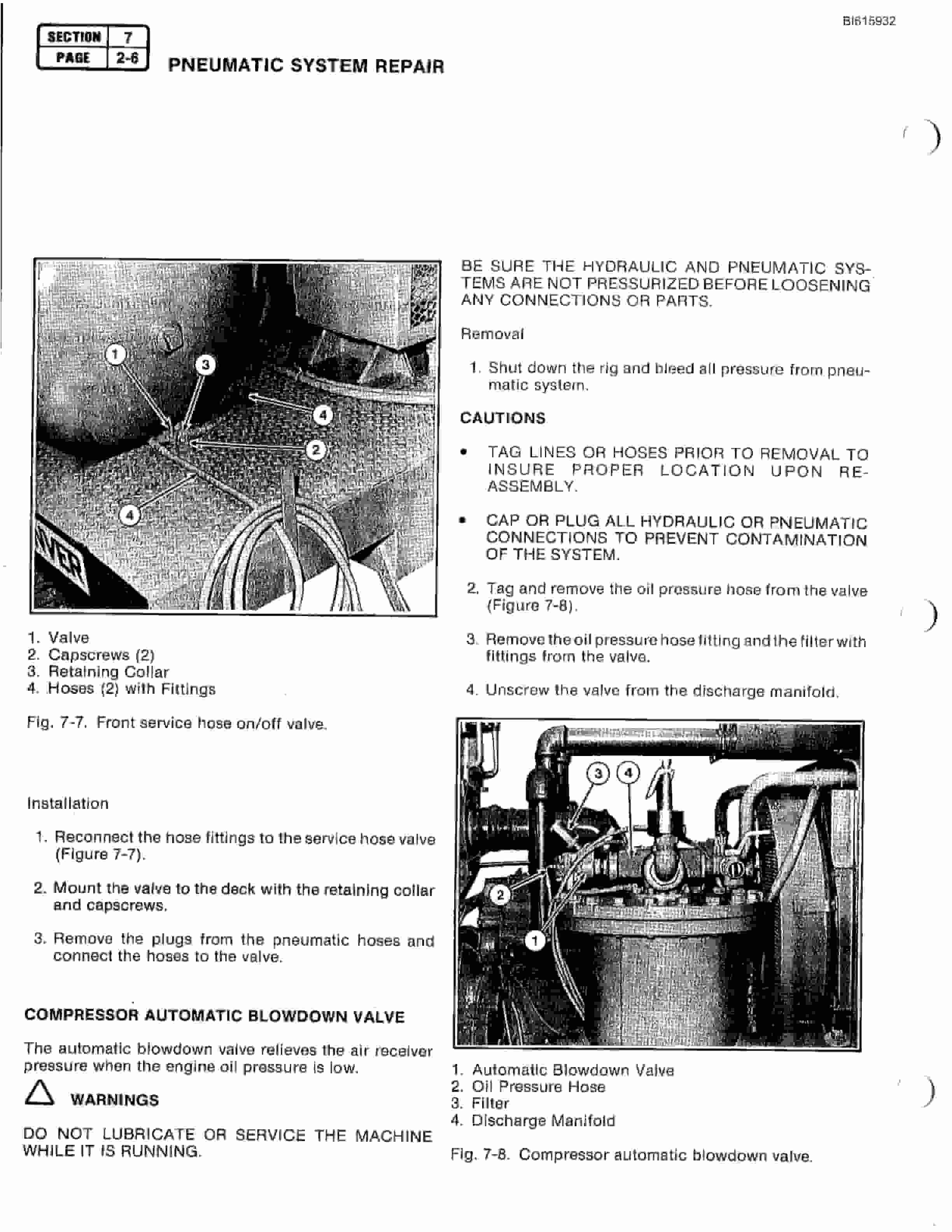 Bucyrus SCH8000 Technical Manual BI615932-4