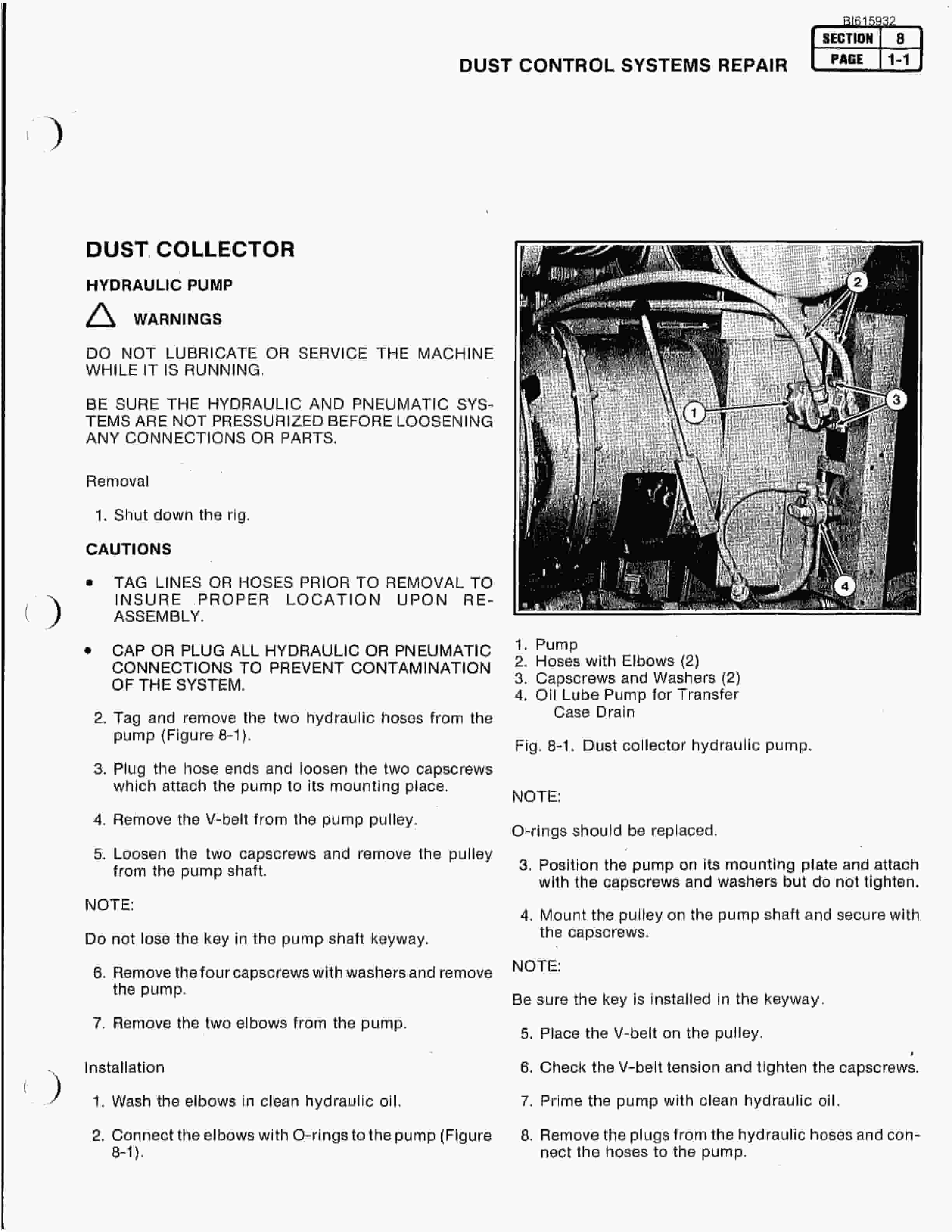 Bucyrus SCH8000 Technical Manual BI615932-5