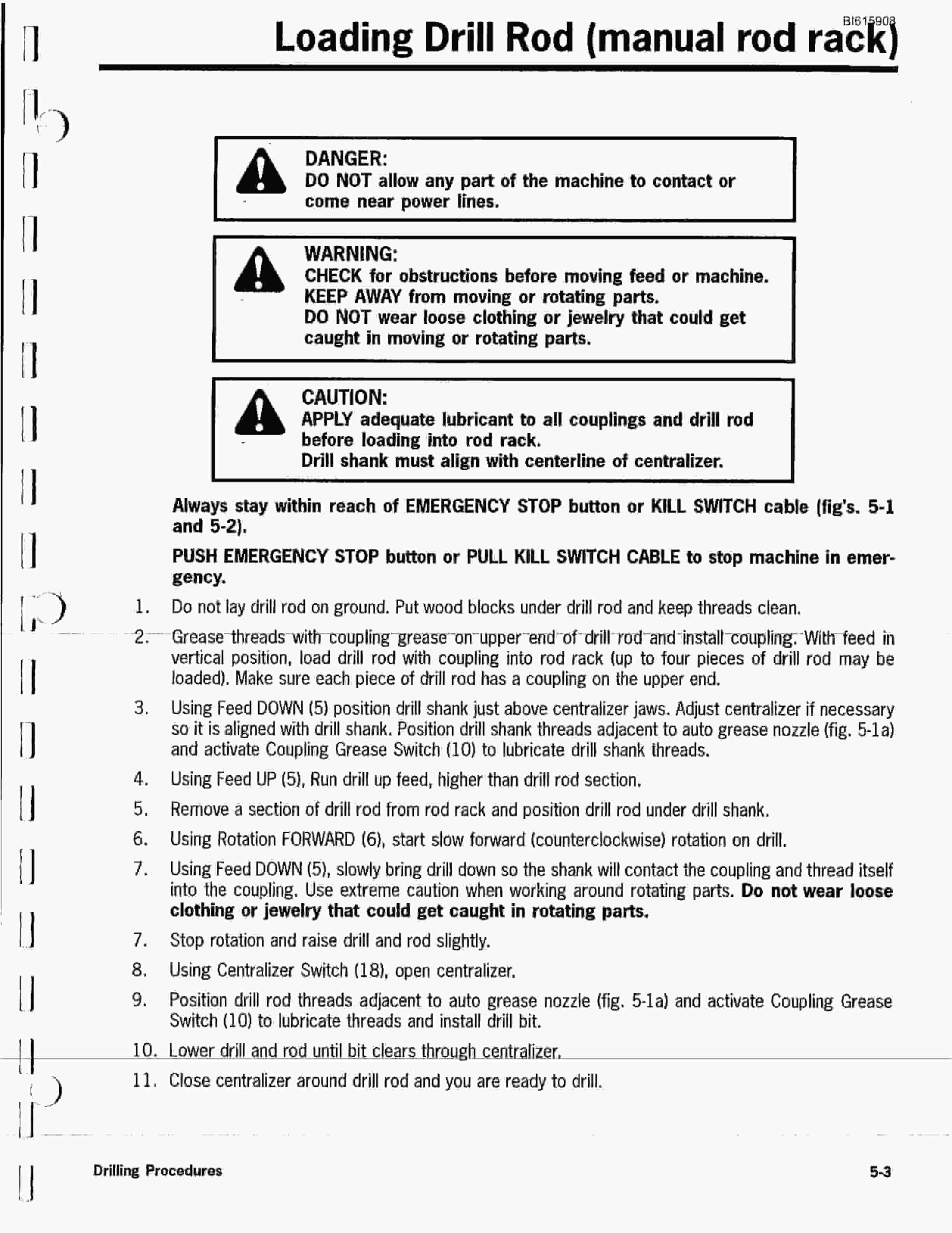 Bucyrus SD250 Hydra-Trac Self Contained Hydraulic Track Drill Technical Manual BI615908-2