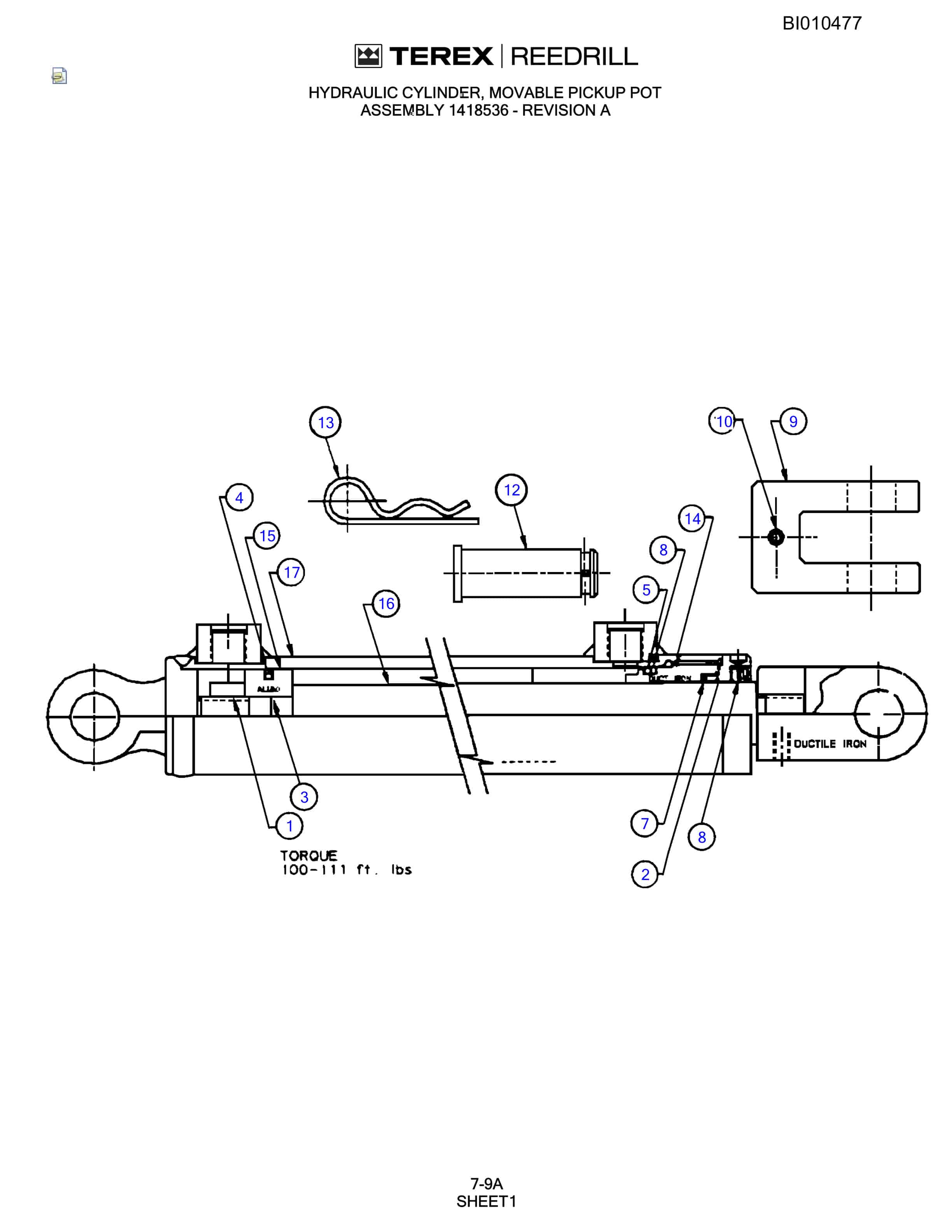 Bucyrus SD250 Parts Catalog BI010477-4