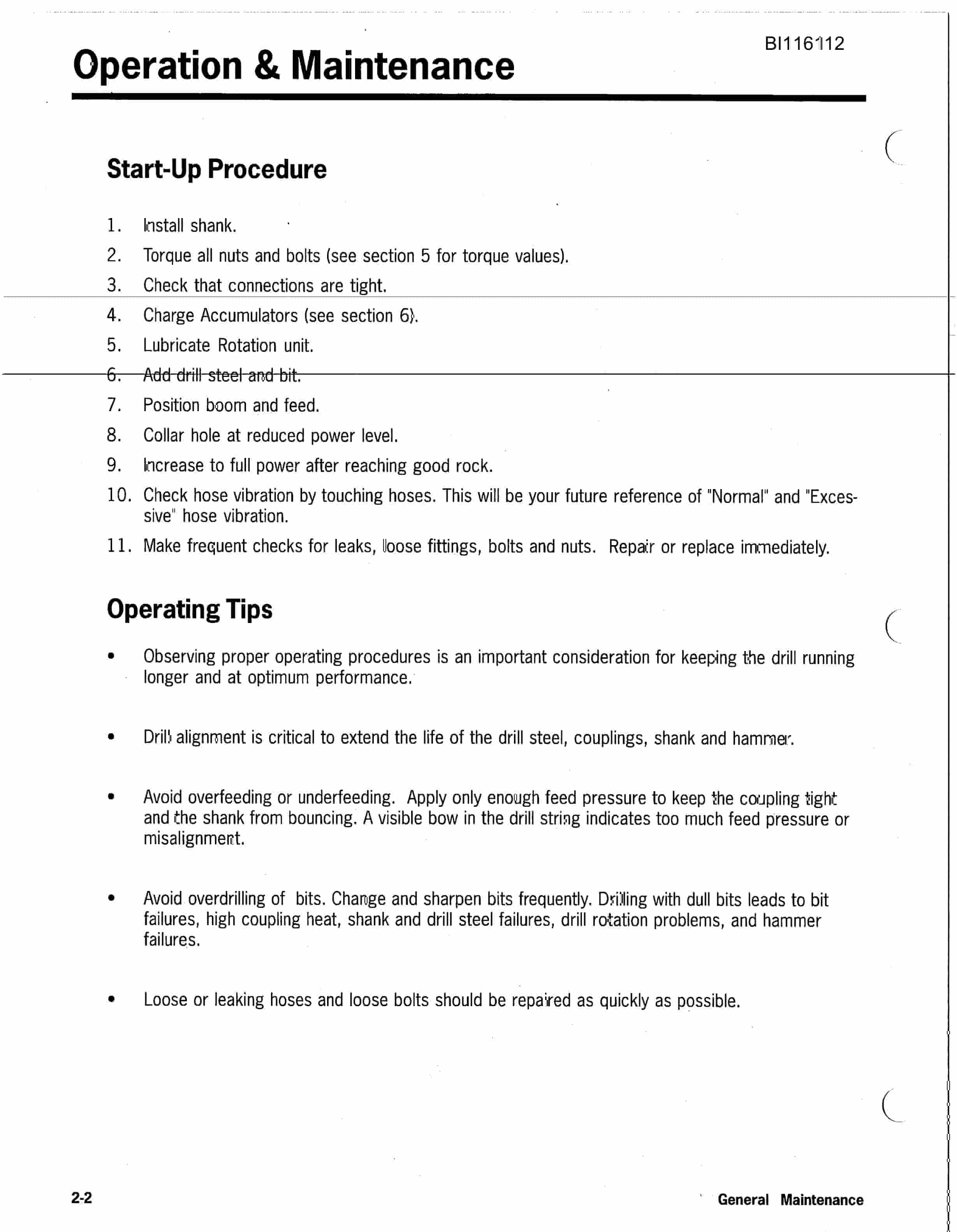 Bucyrus SD345 Hydra-Trac Hydraulic Track Drill Technical Manual BI116112-3