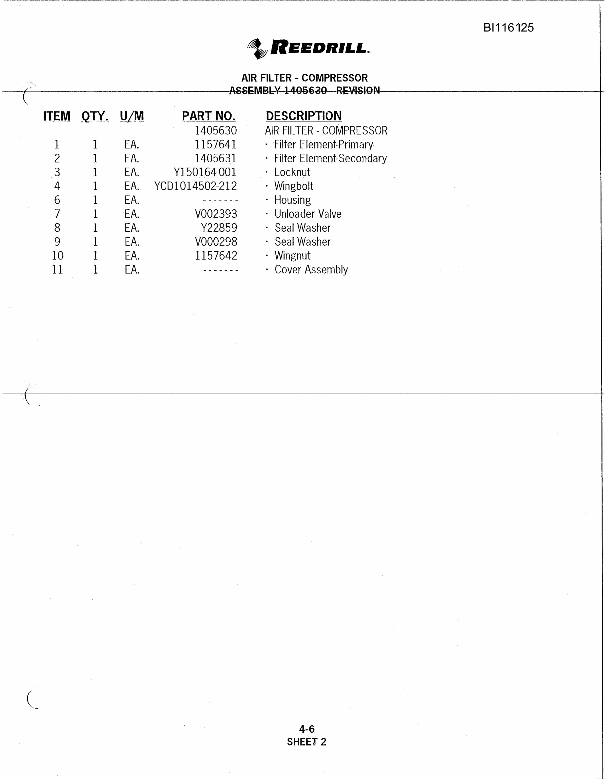 Bucyrus SD345 Track Drill Parts Catalog BI116125-2